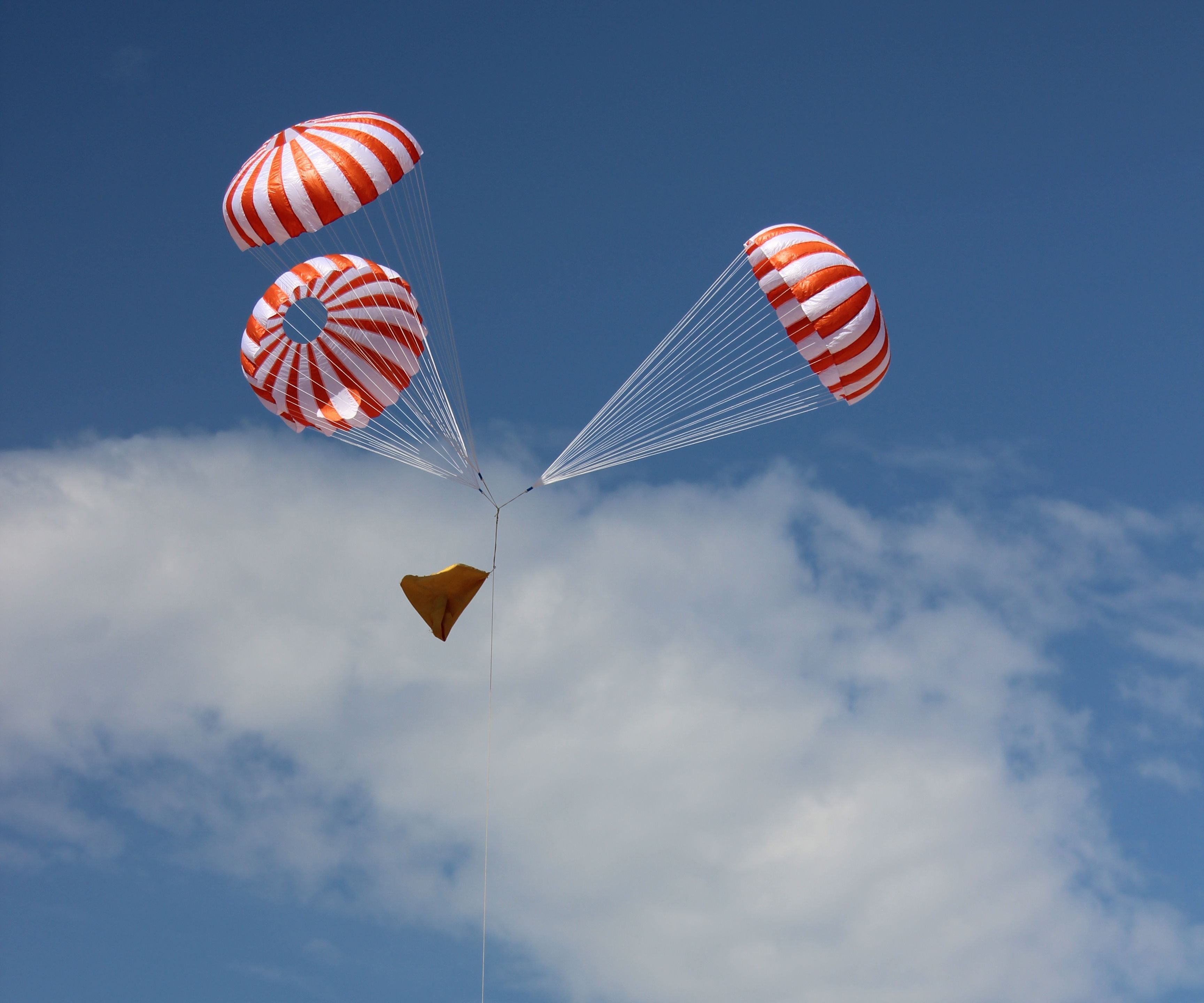 Orange and White Apollo-Style Model Rocket Parachutes