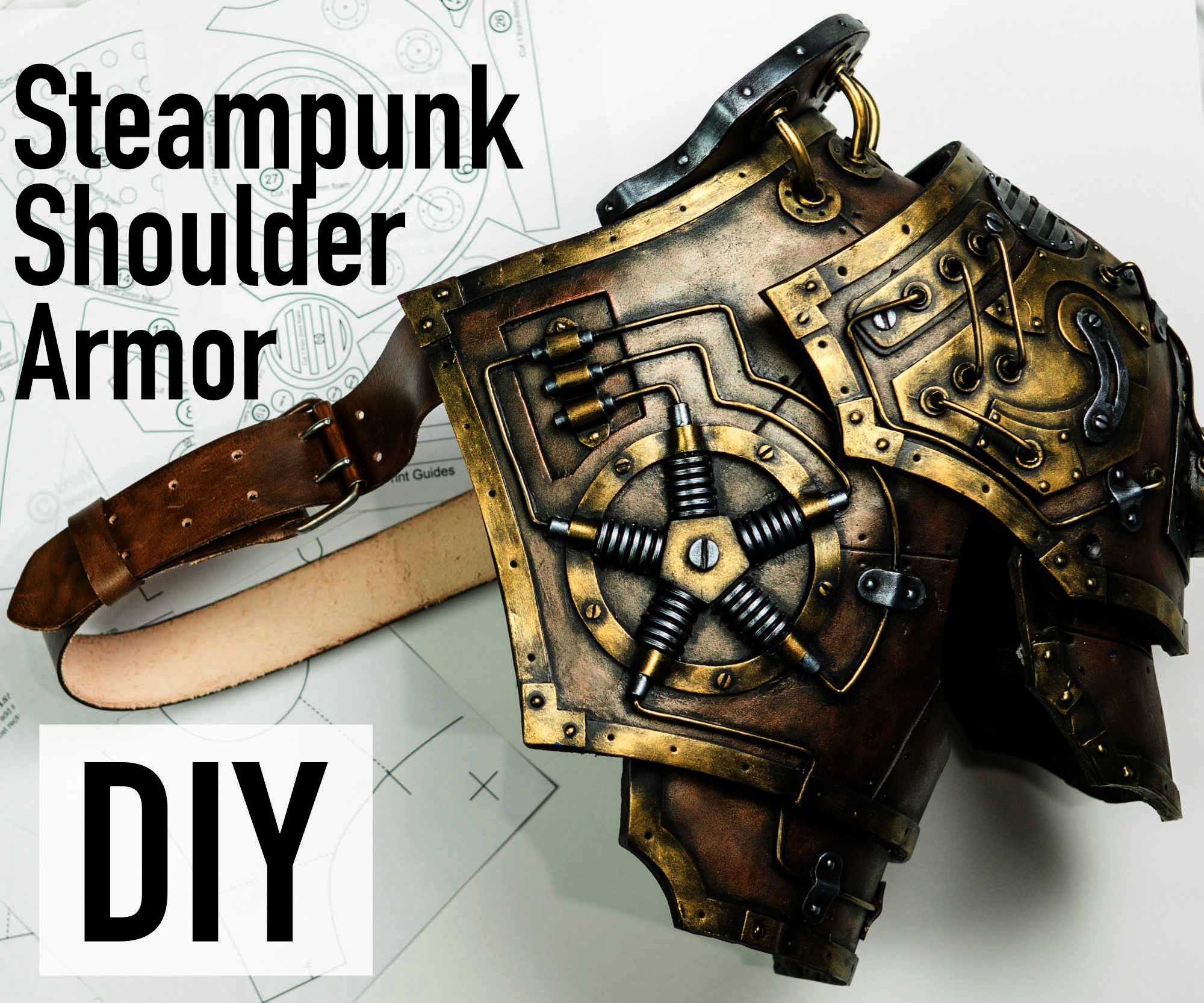 DIY Steampunk Shoulder Armor / Foam Armor Template