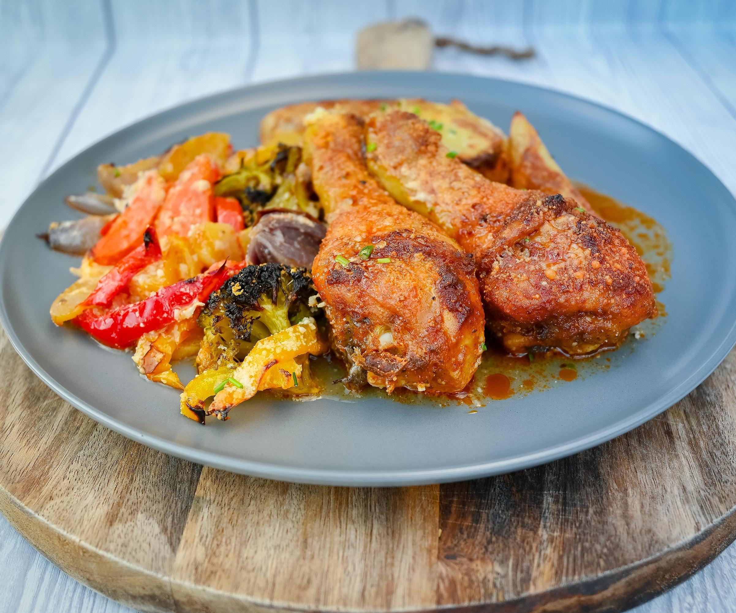 Sheet Pan Chicken With Potatoes and Vegetables