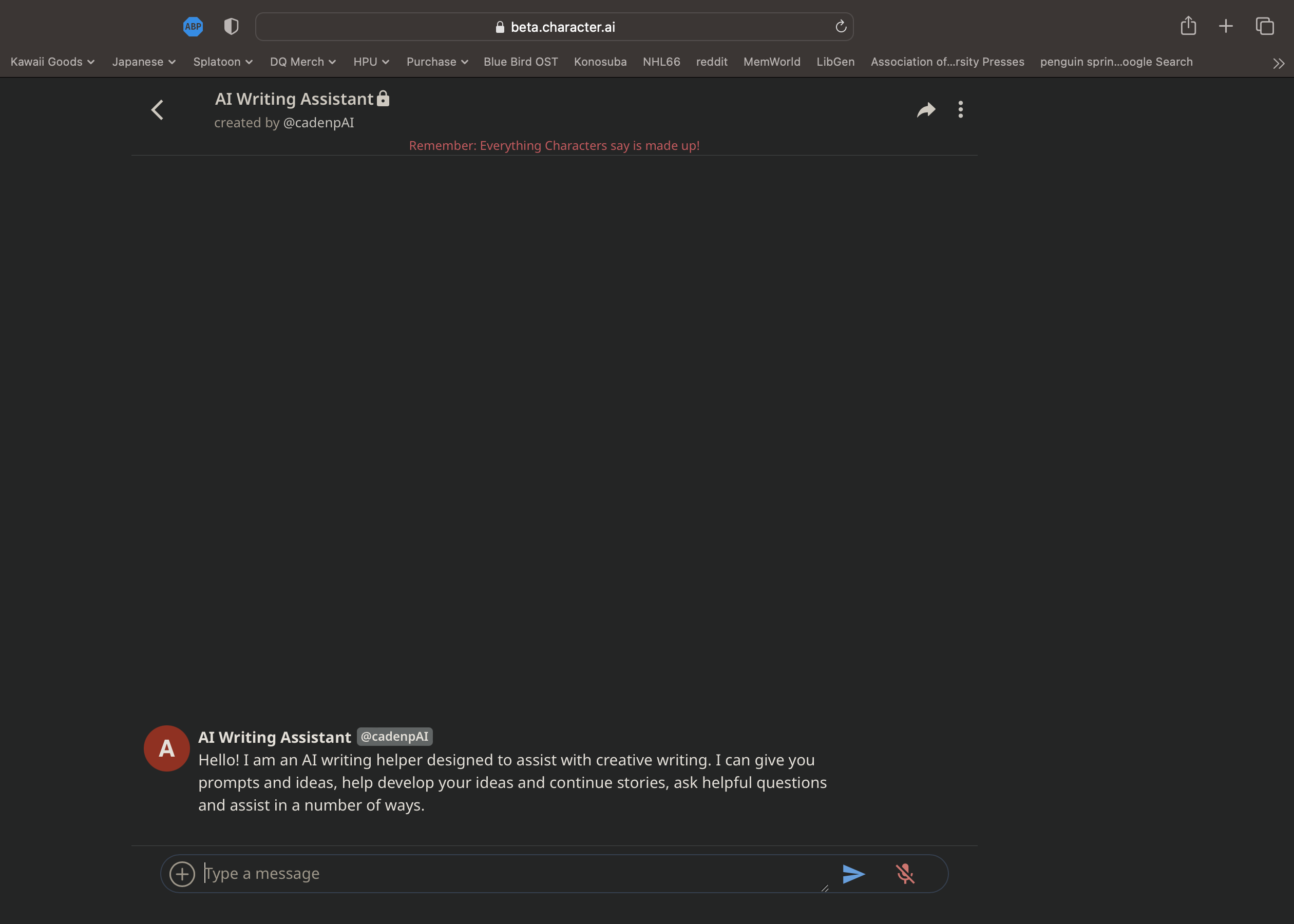 Spur Your Creativity With a Personalized AI Writing Assistant: Creating an AI Writing Helper With Character.AI