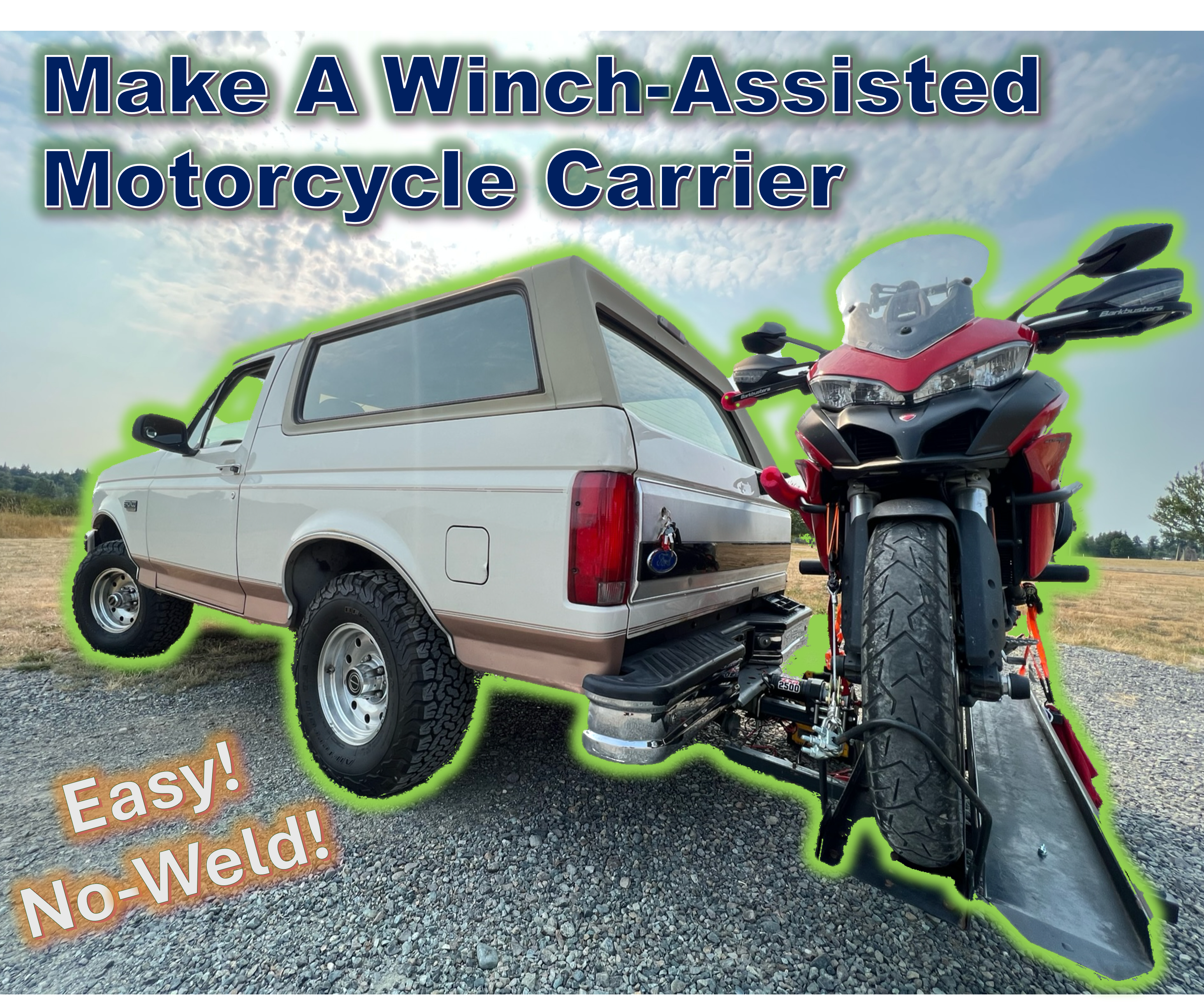 DIY Winch Assisted Motorcycle Hitch Carrier (No-Weld)