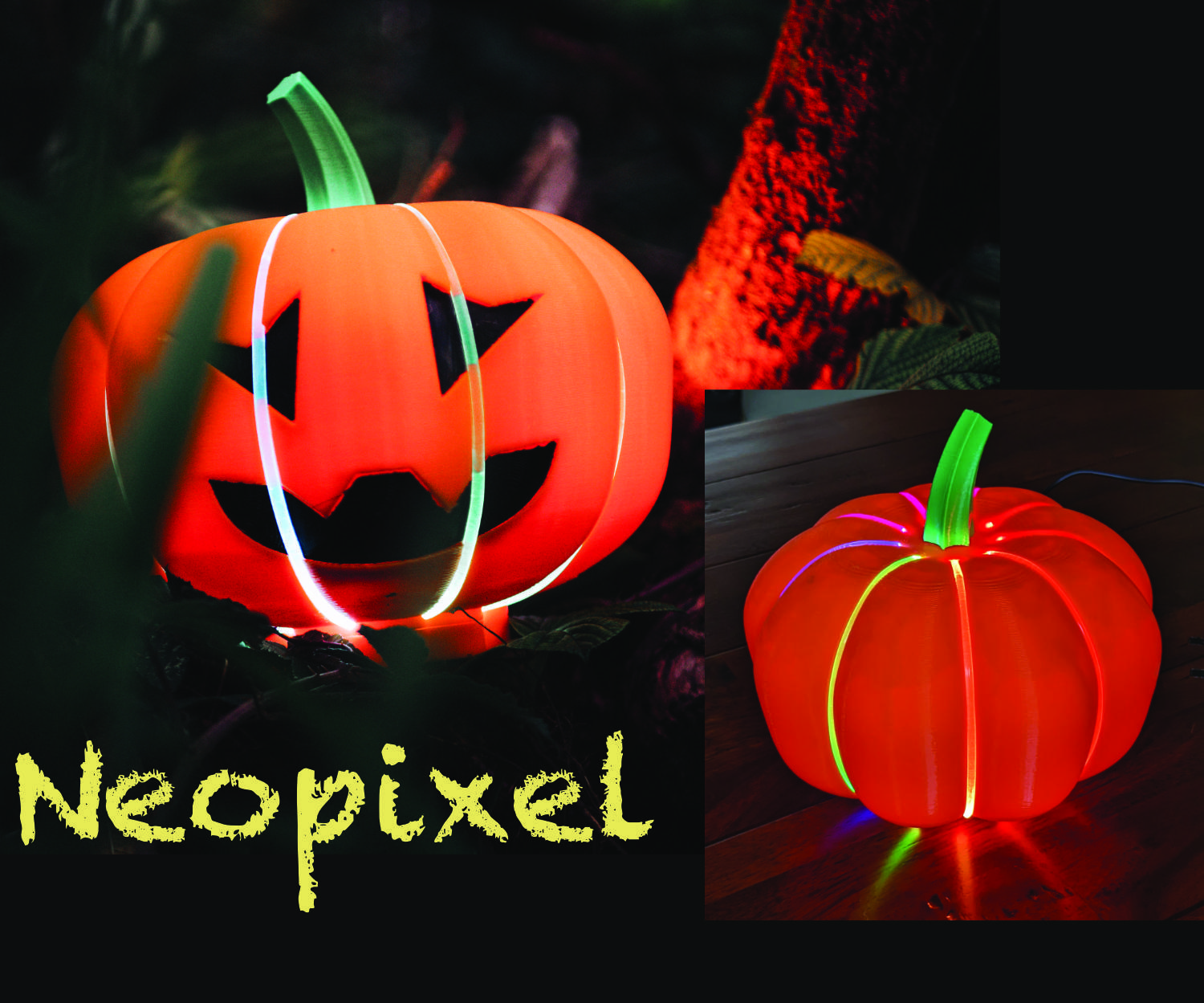Neopixel Fiber Optic Pumpkin or Jack O'Latern With Raspberry Pi Pico