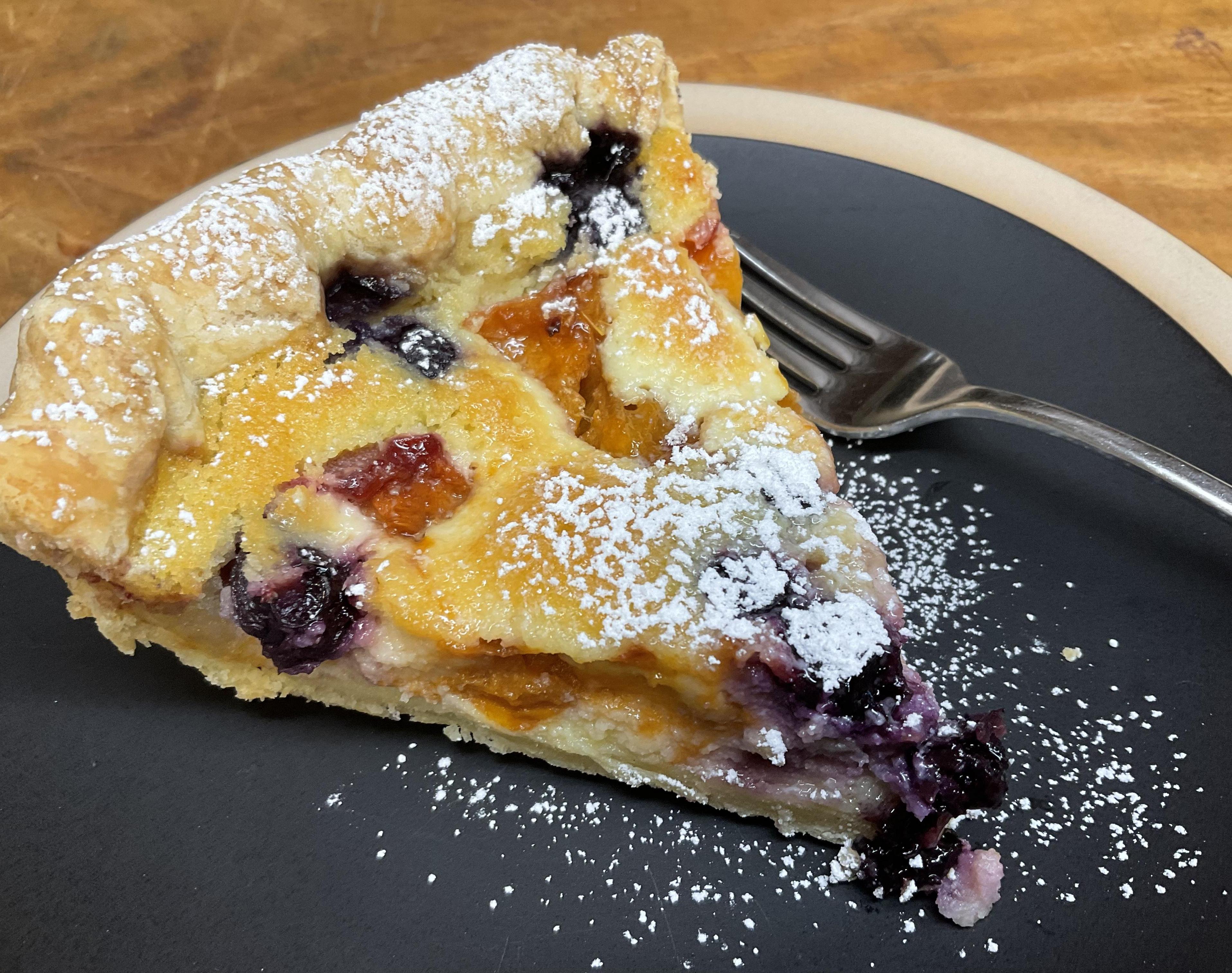 Frangipane Apricot Blueberry Pie