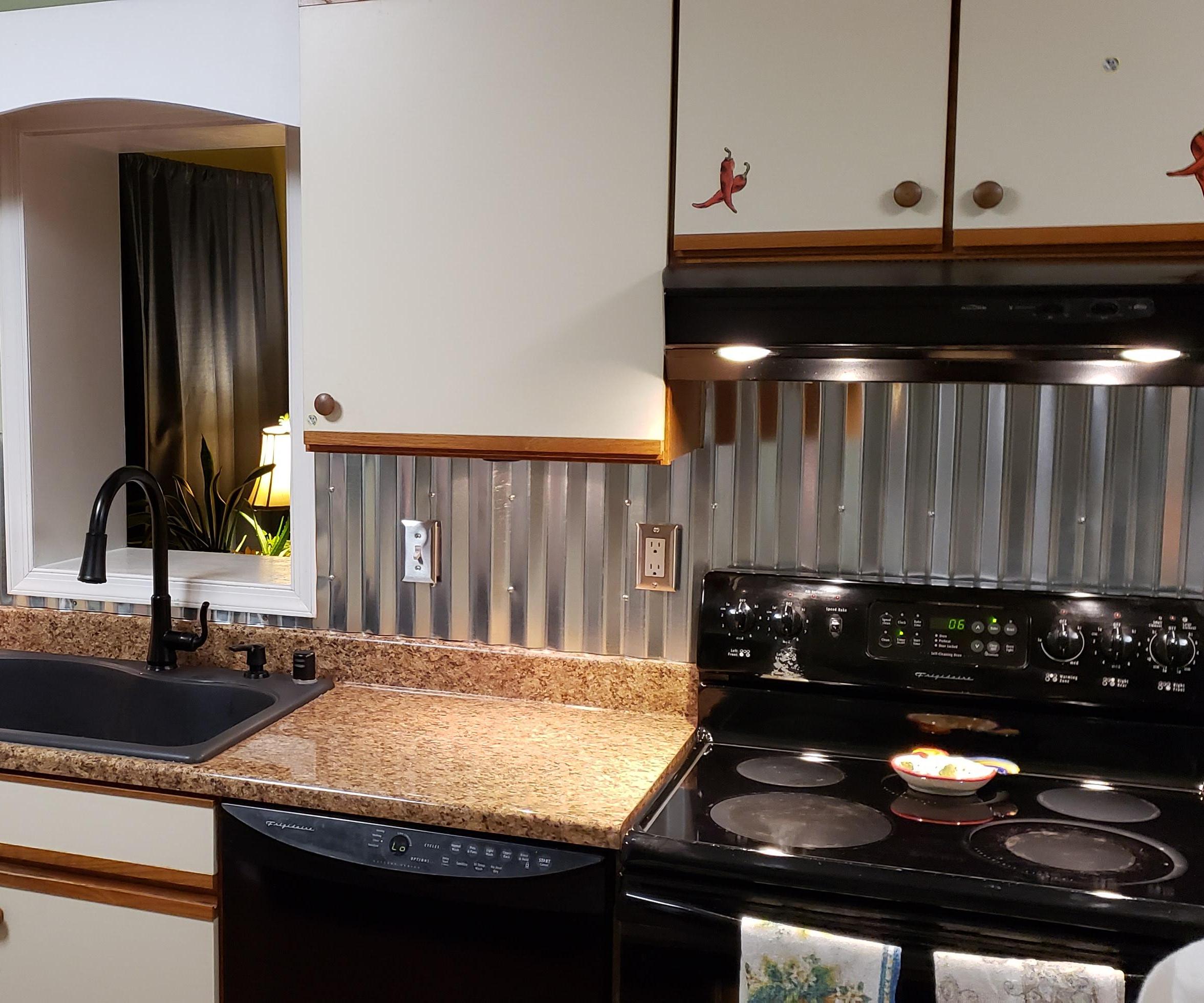 Corrugated Metal Backsplash