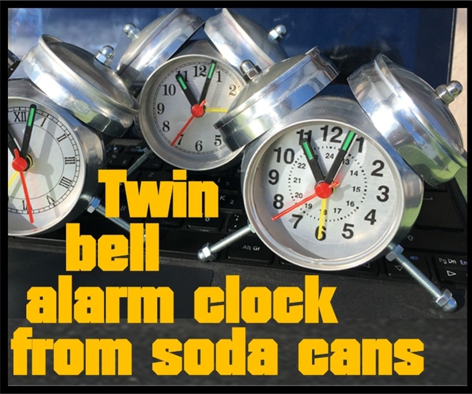 Twin Bell Alarm Clock From Soda Cans