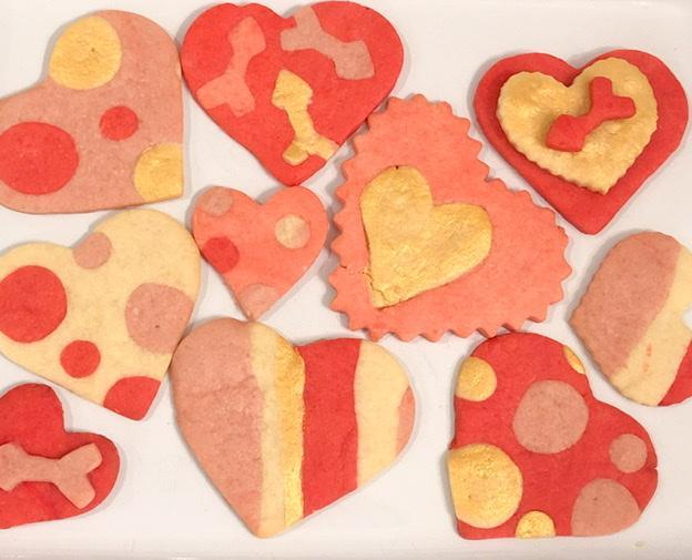 Patchwork Valentine Heart Shaped Cookies