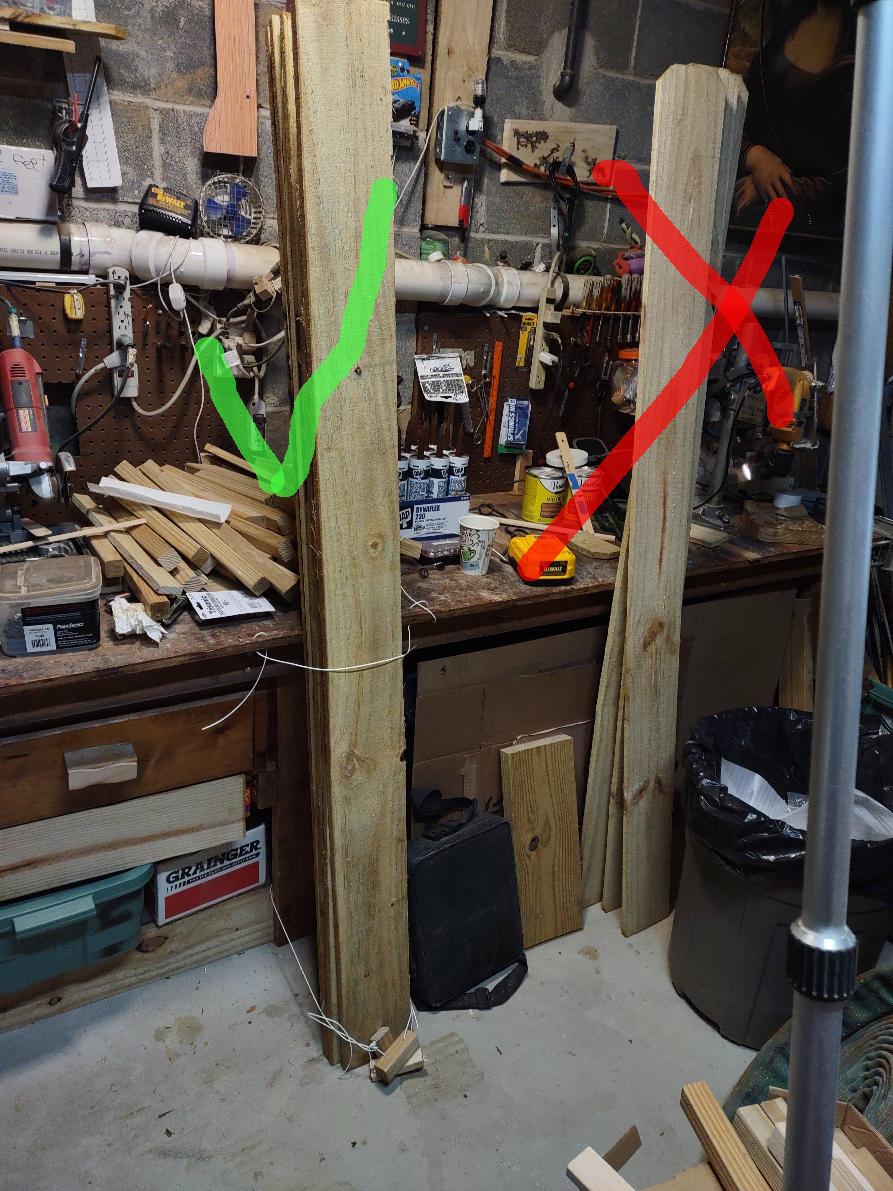 Woodshop Safety Tie Back for Boards 