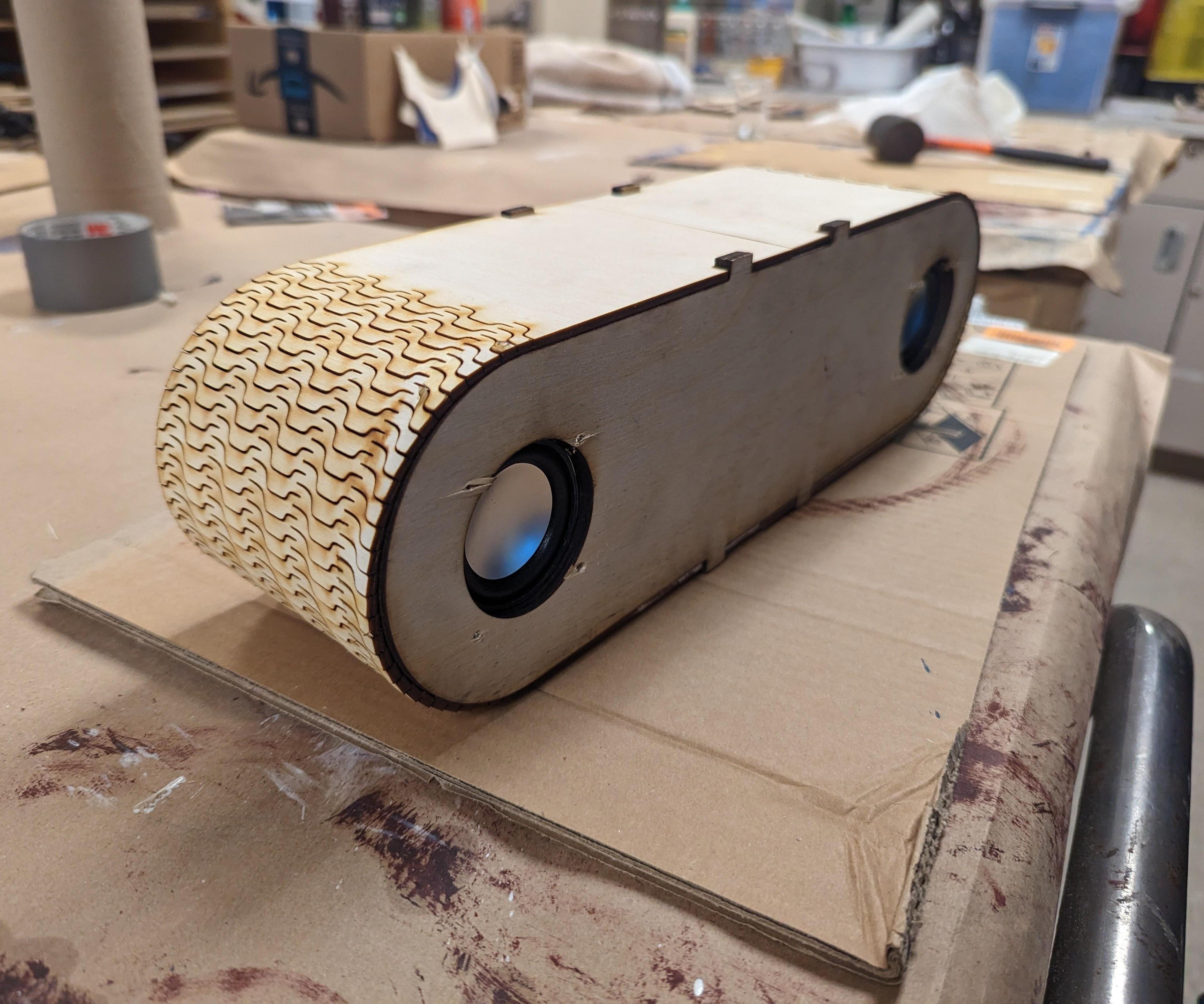 Wooden Bluetooth Speaker With Living Hinge