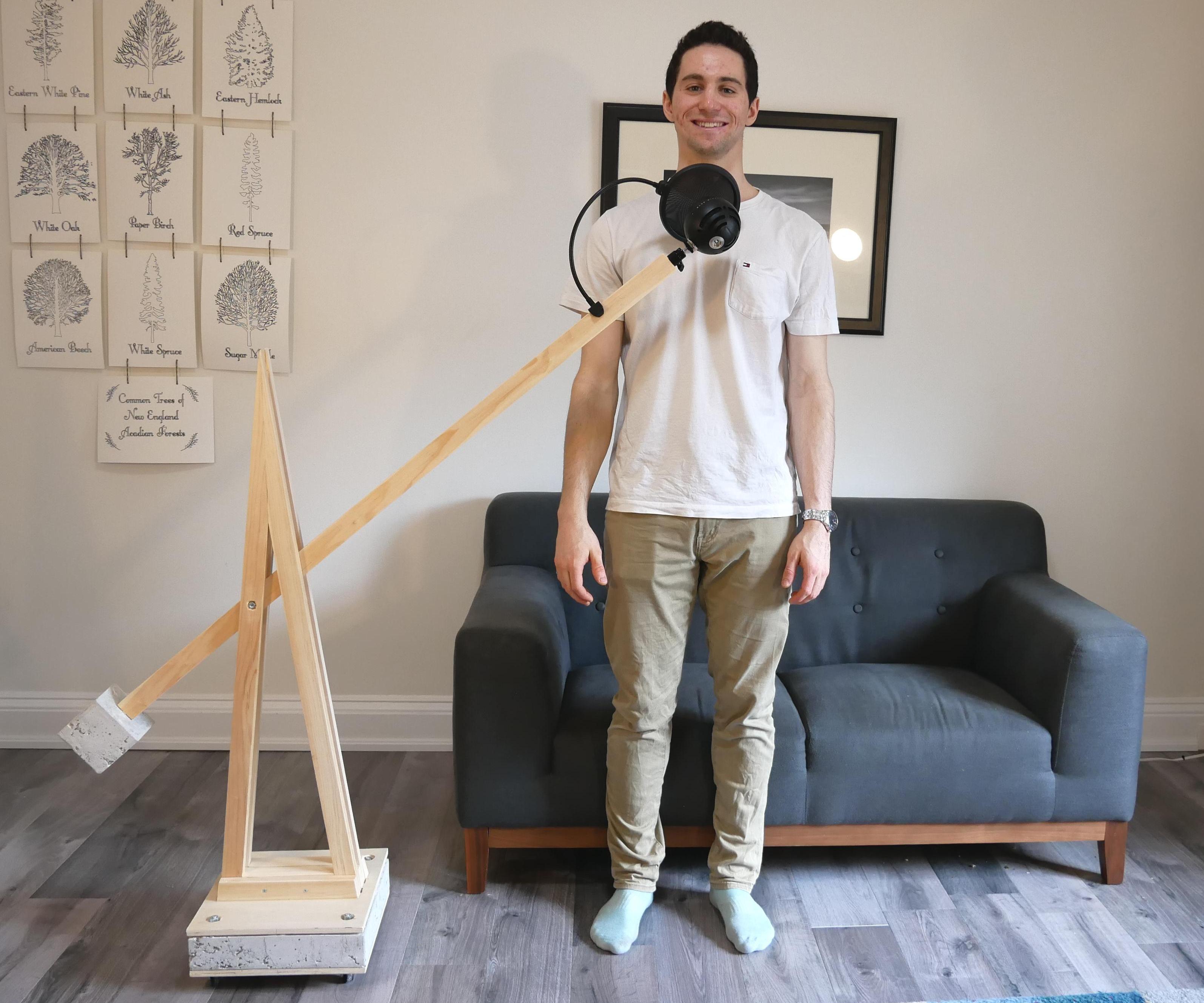 Concrete & Wood Counterweighted Mic Stand