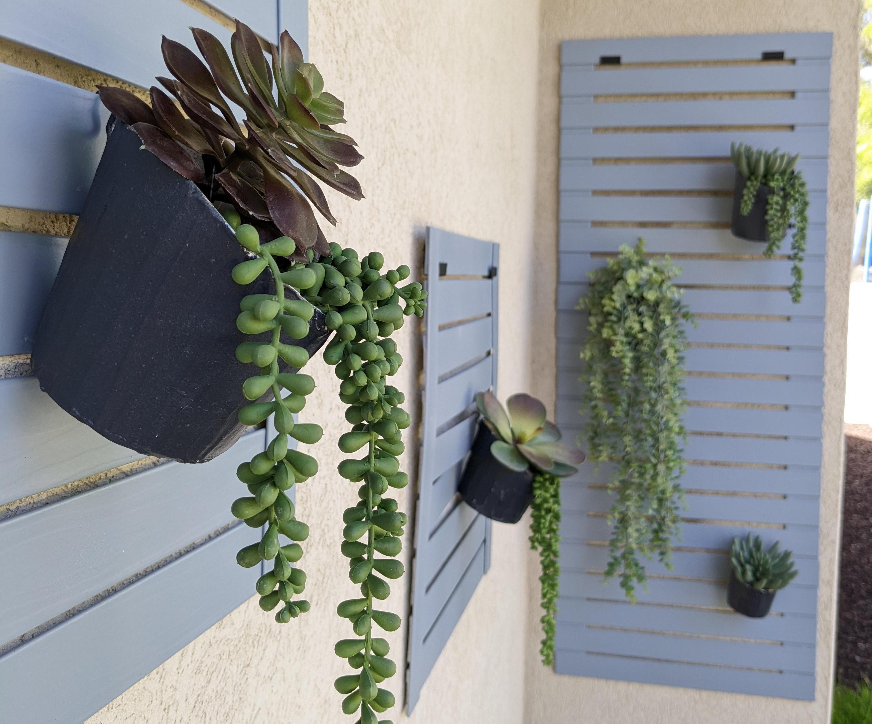 Repurpose Vinyl Blinds Into Modern Slatted Planter Wall