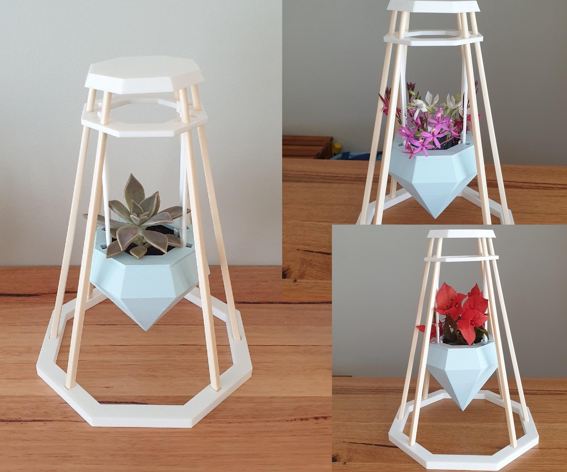 Recycled Chopsticks Flower/plant Stand