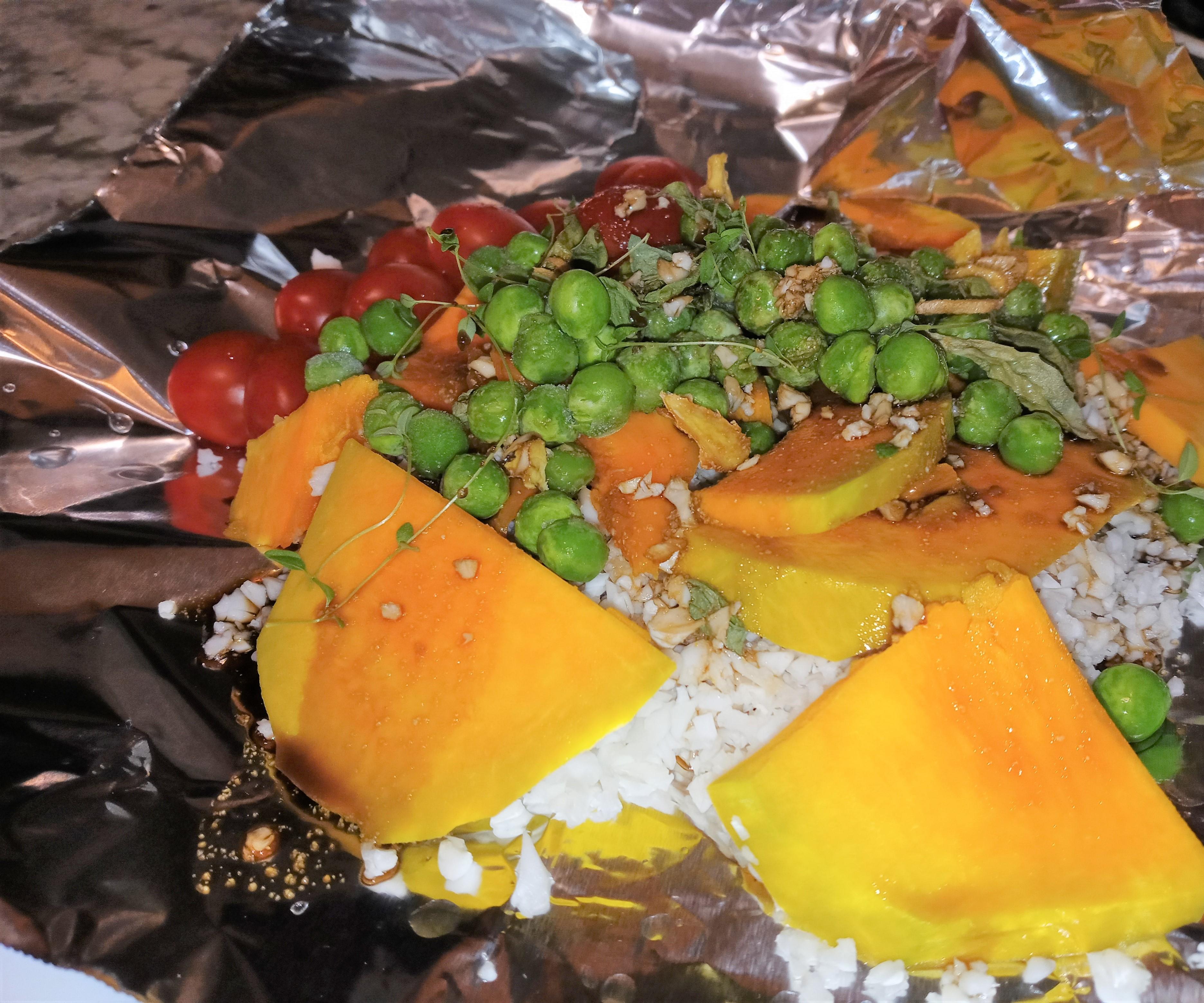 Easy Peasy Honey & Soy Glazed Veggies (with Salmon If You Like)