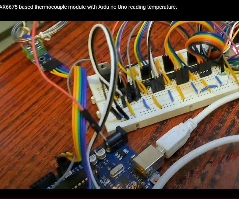 Thermocouple Temperature Reading Device Using MAX6676 Thermocouple Module and Shift Register CD4094 Based 7 Segment Display