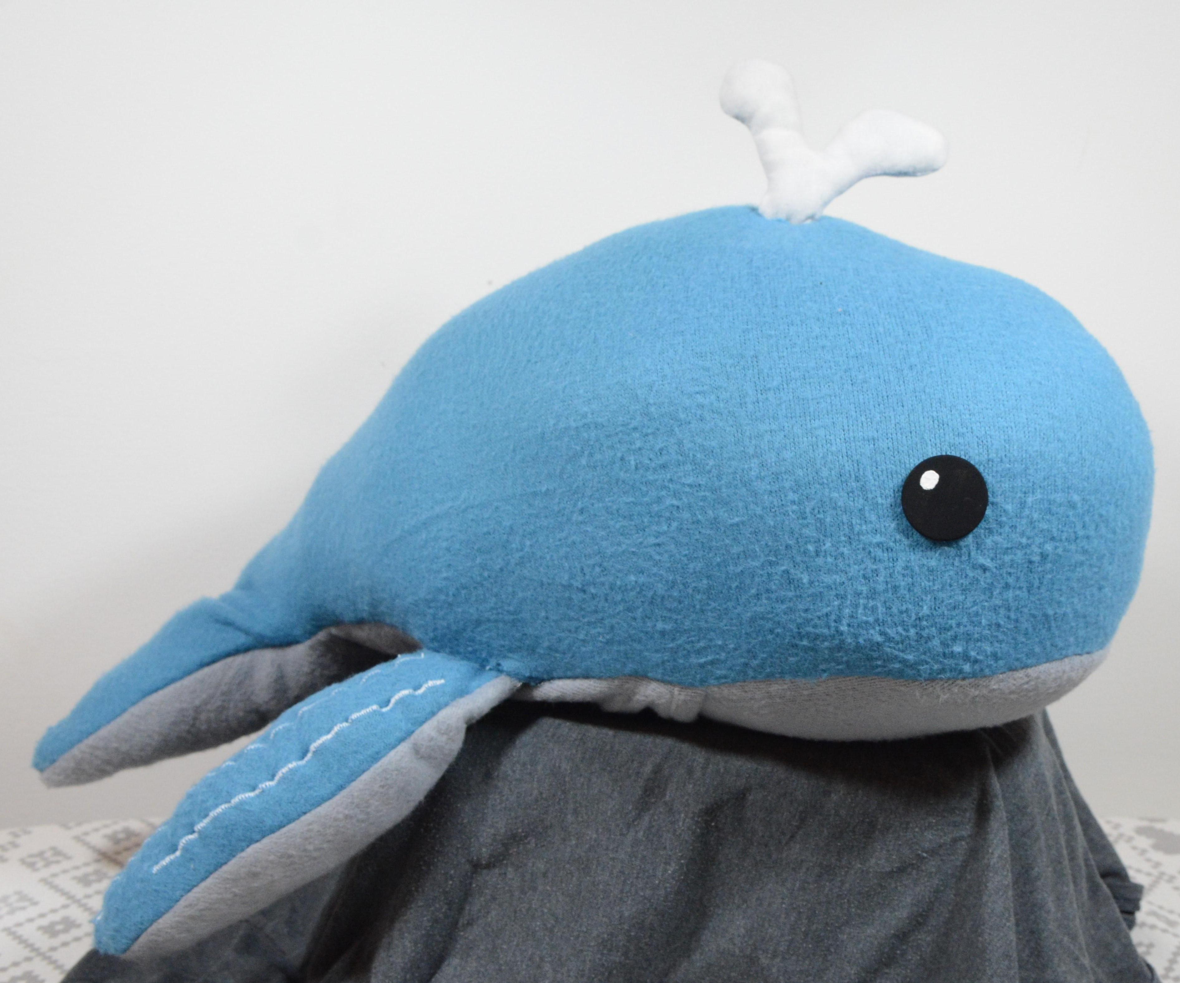 Cuddly Whale With a Hidden Hot Water Bottle 