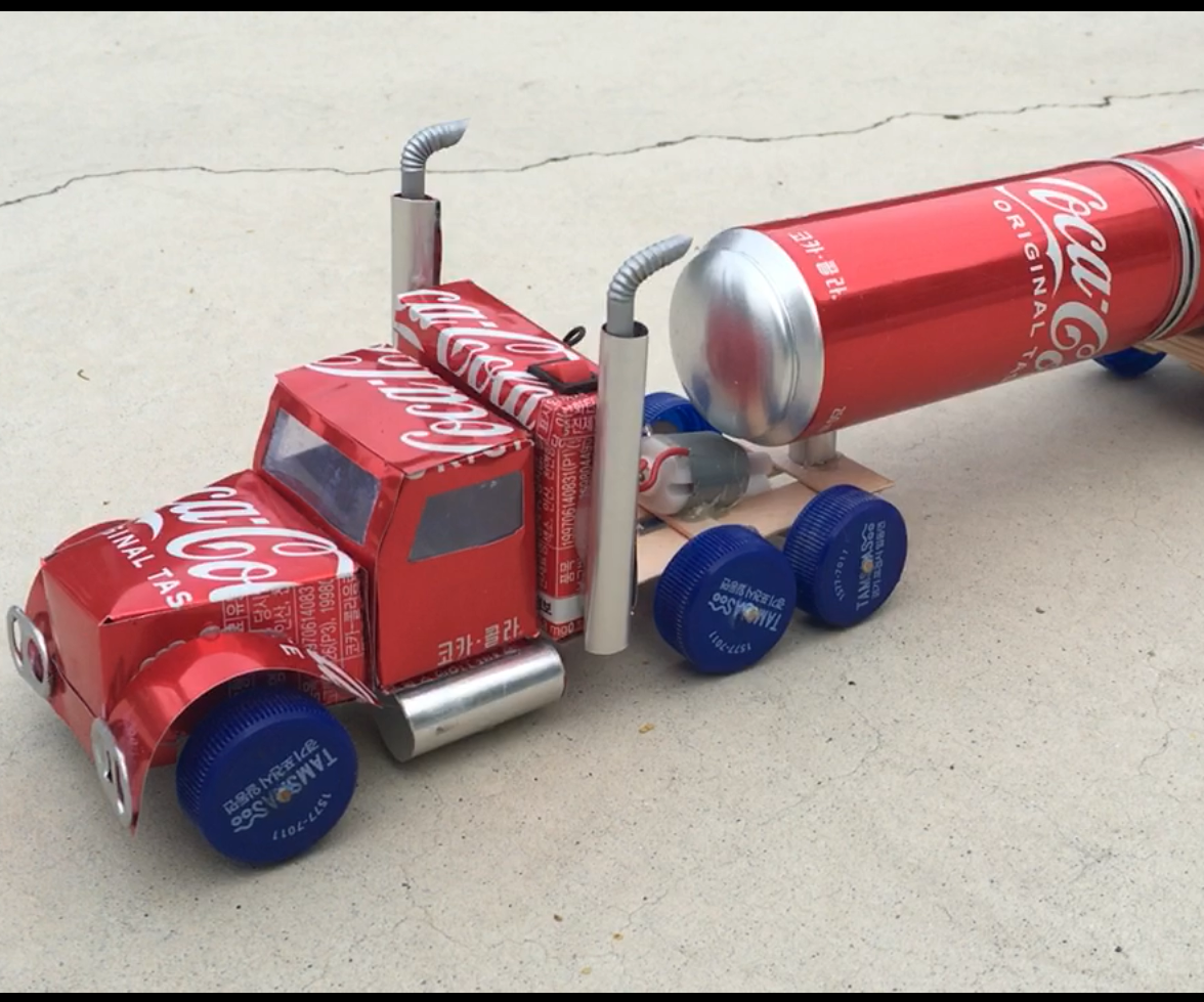 Making Coca-Cola Tank Truck DIY With DC Motor and Recyclable Material