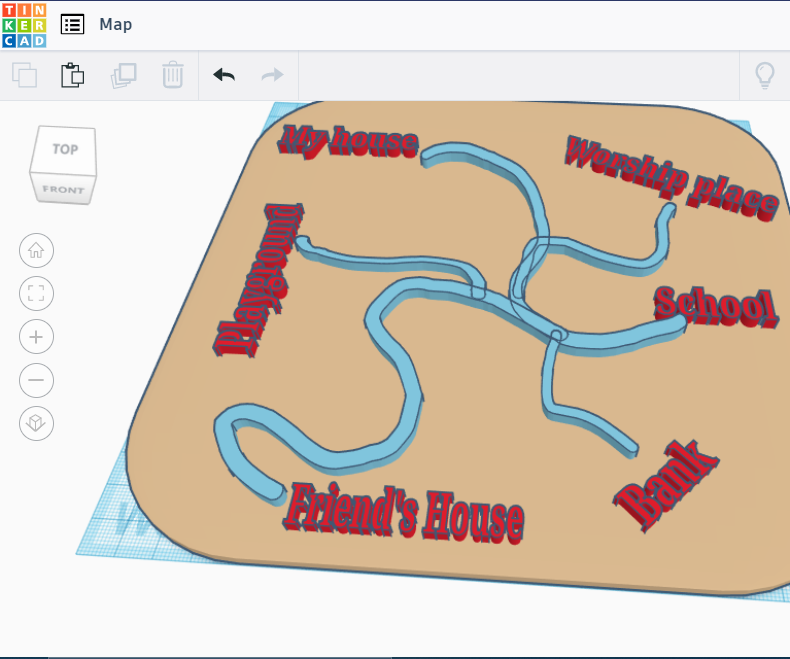 My neighbourhood map in tinkercad