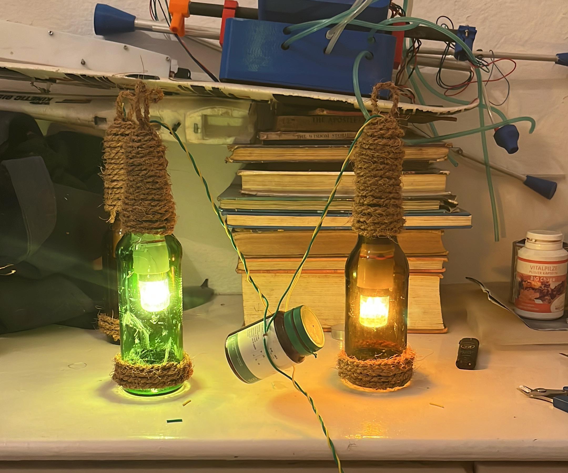 DIY Recycled Beer Bottle Boho Lights