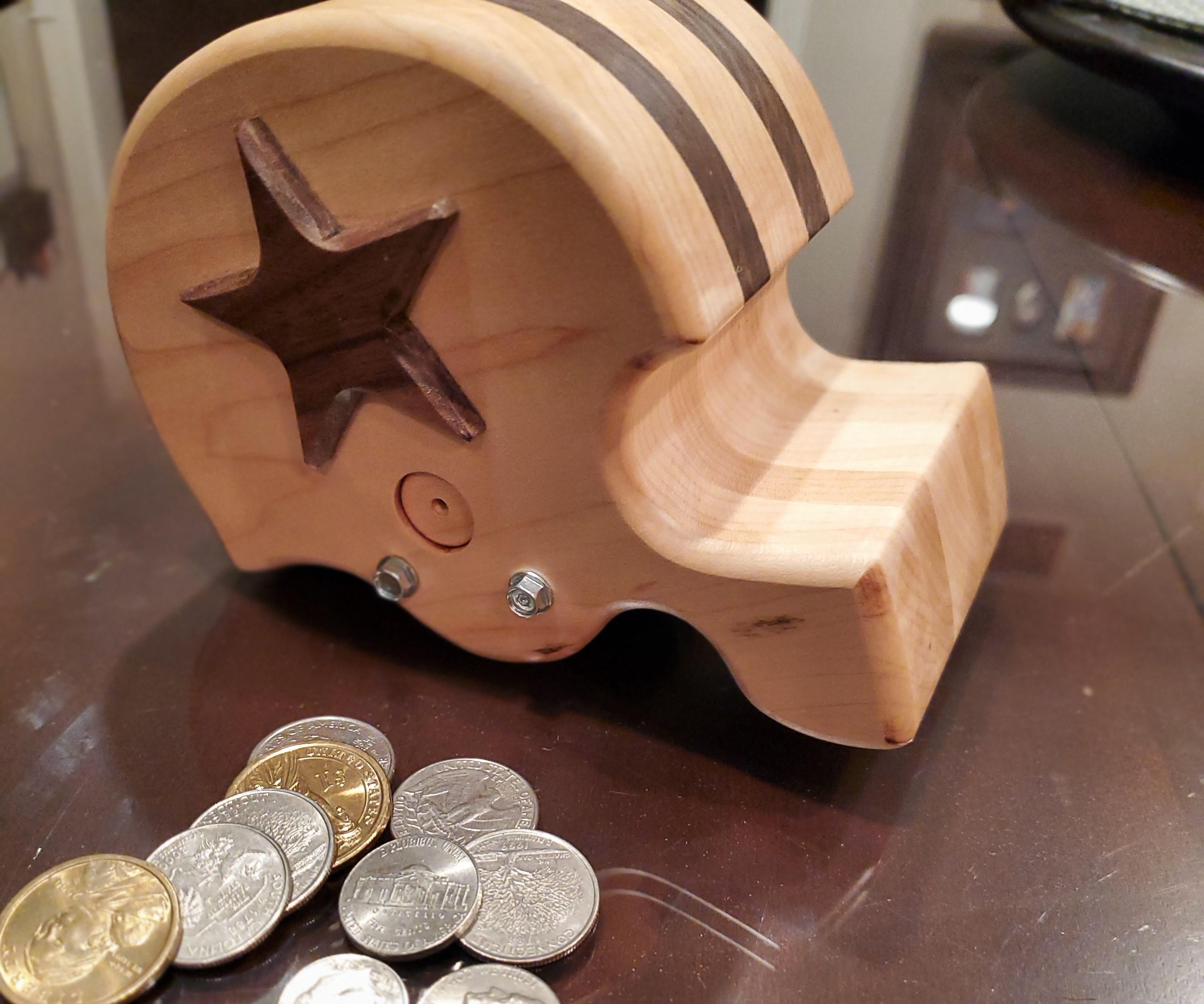 Wooden Football Helmet Bank