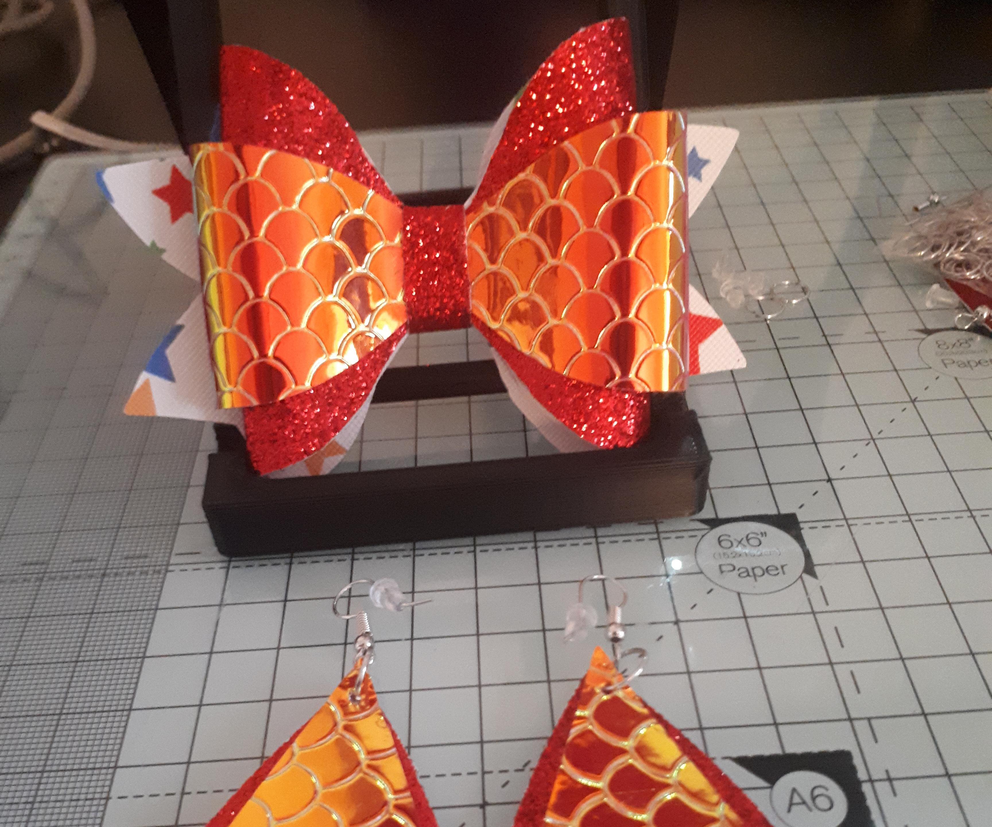 Matching Hair Bow & Earrings