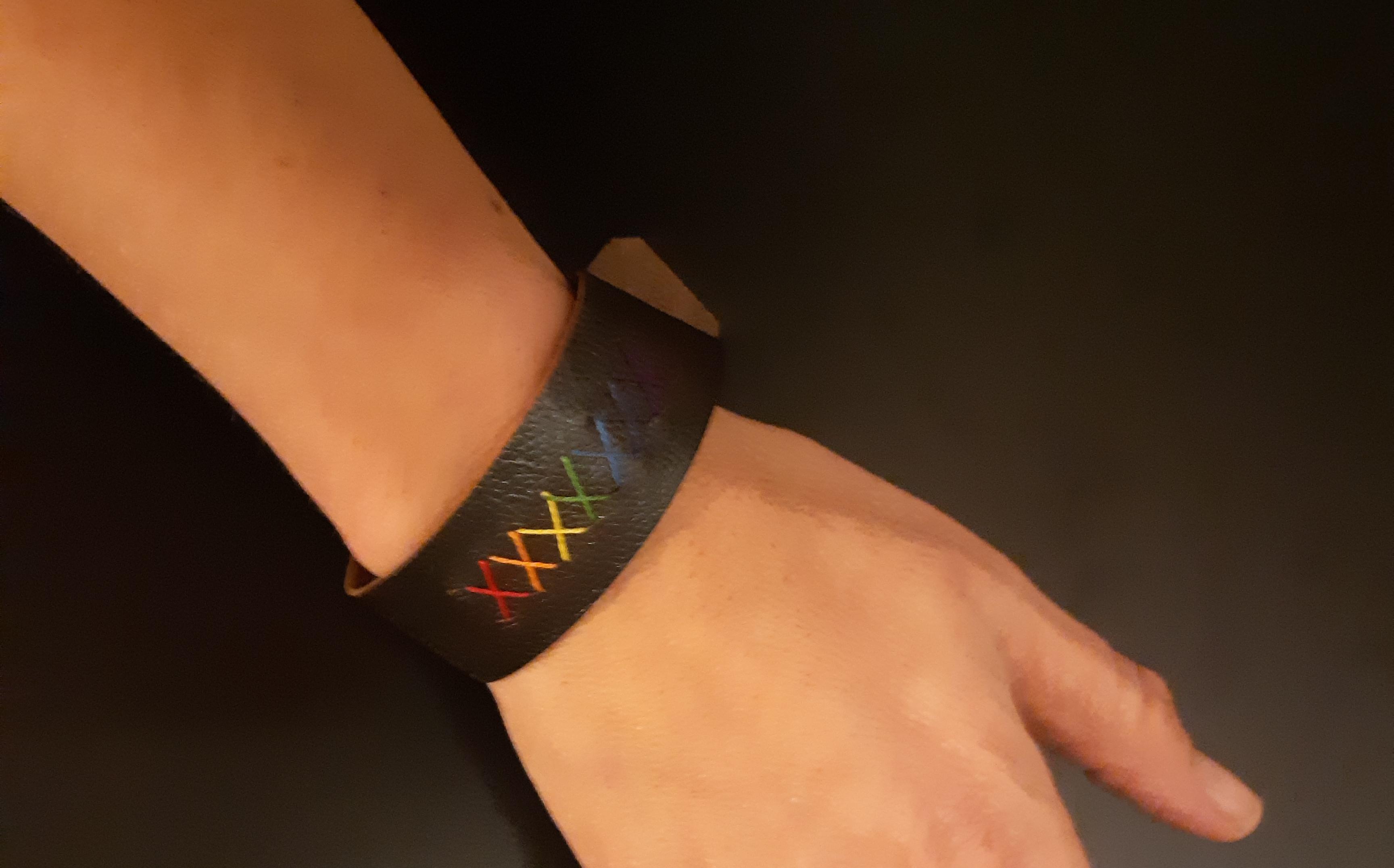 Rainbow Embroidered Cuff/Bracelet