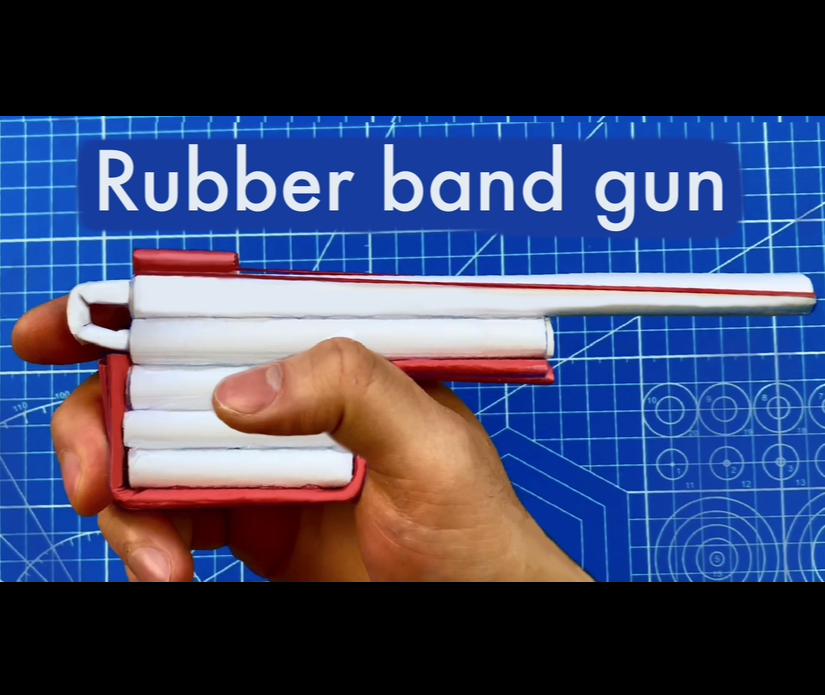 Powerful Rubber Band Gun made from Paper