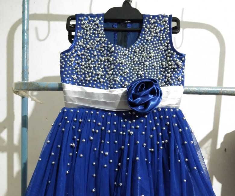 Party Frock With Bead Work