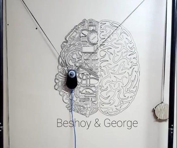 Wall Drawing Machine Using Tripod and Polargraph