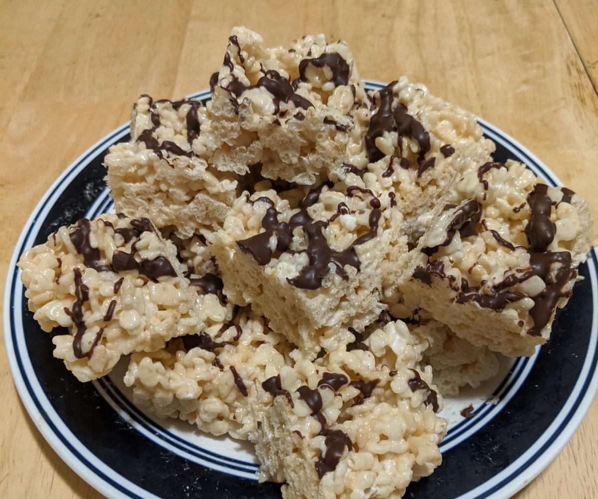 Chocolate Drizzle Krispie Treats