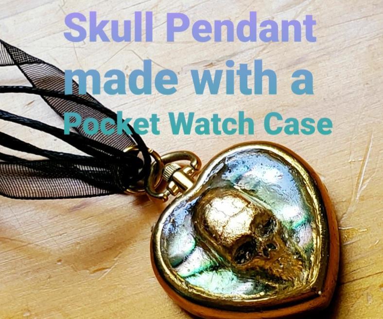 Skull Pendant Made With a Pocket Watch Case