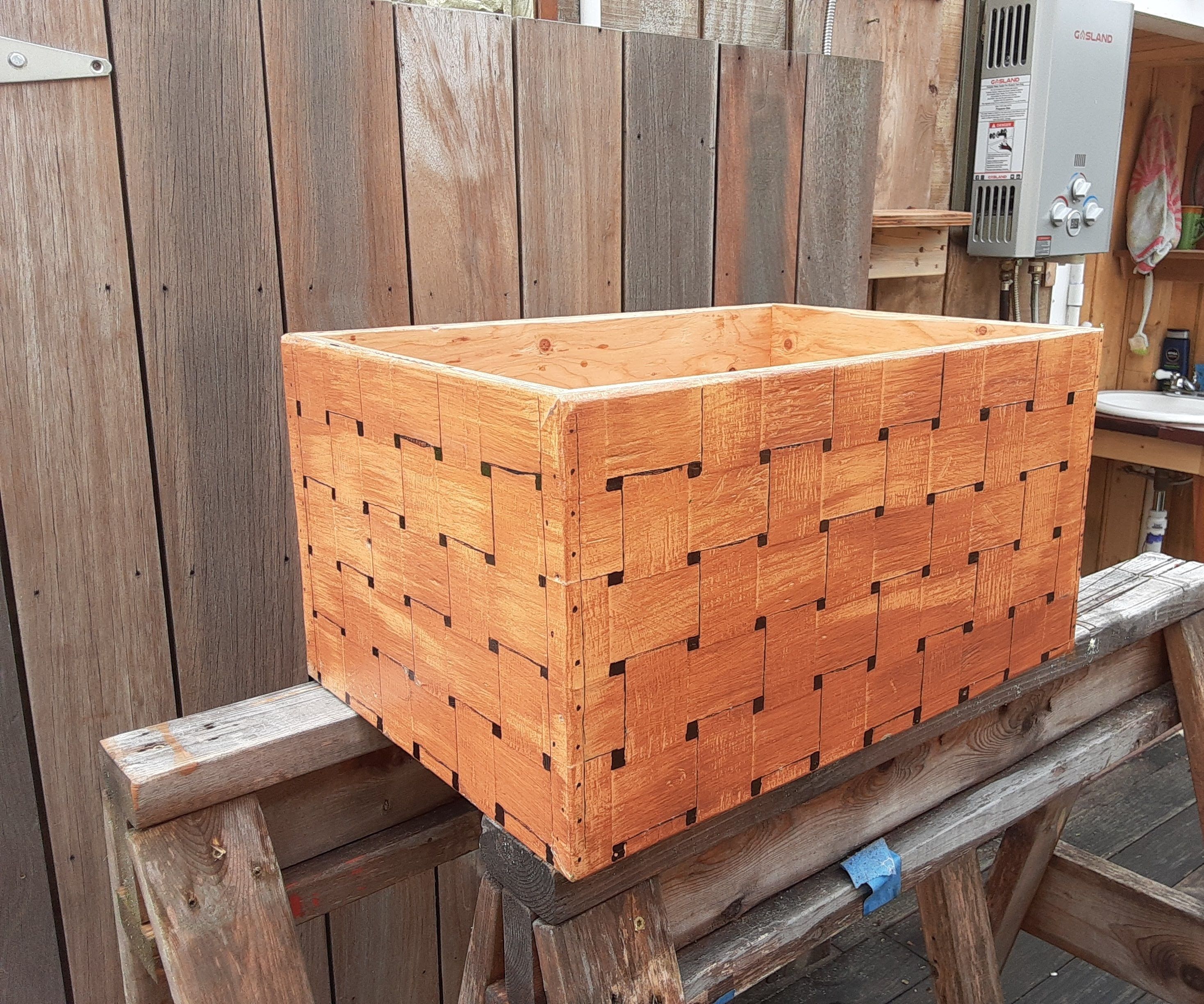 Faux Weave Design Storage Box for Bicycle