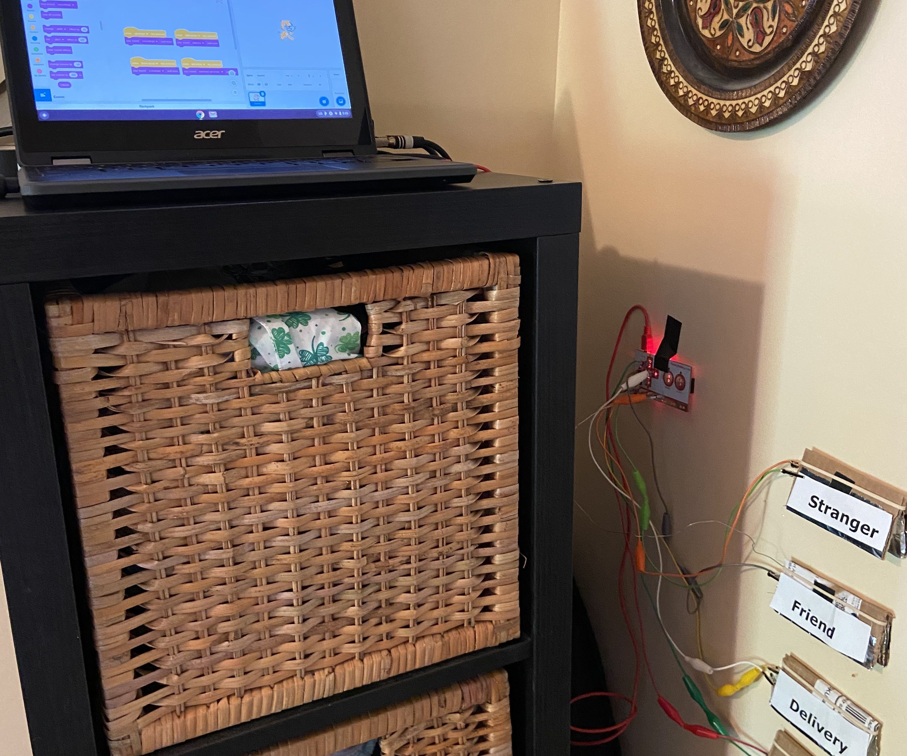 A Switch With Makey Makey That Says Who Is at the Door.