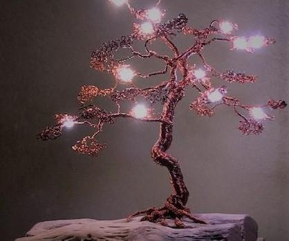 Lighted Wire Bonsai Tree