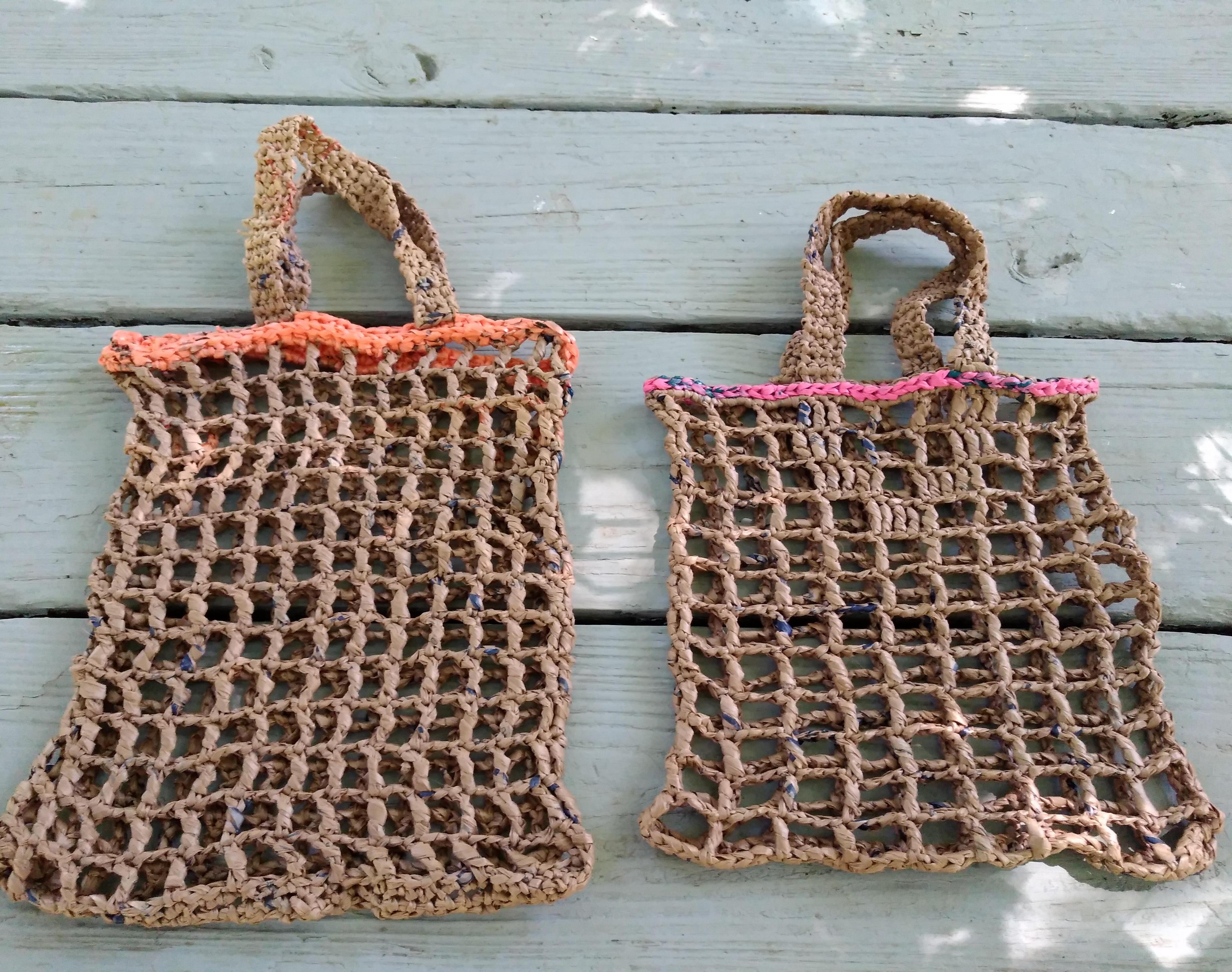 Mesh Tote Bags From Single-Use Plastic Bags