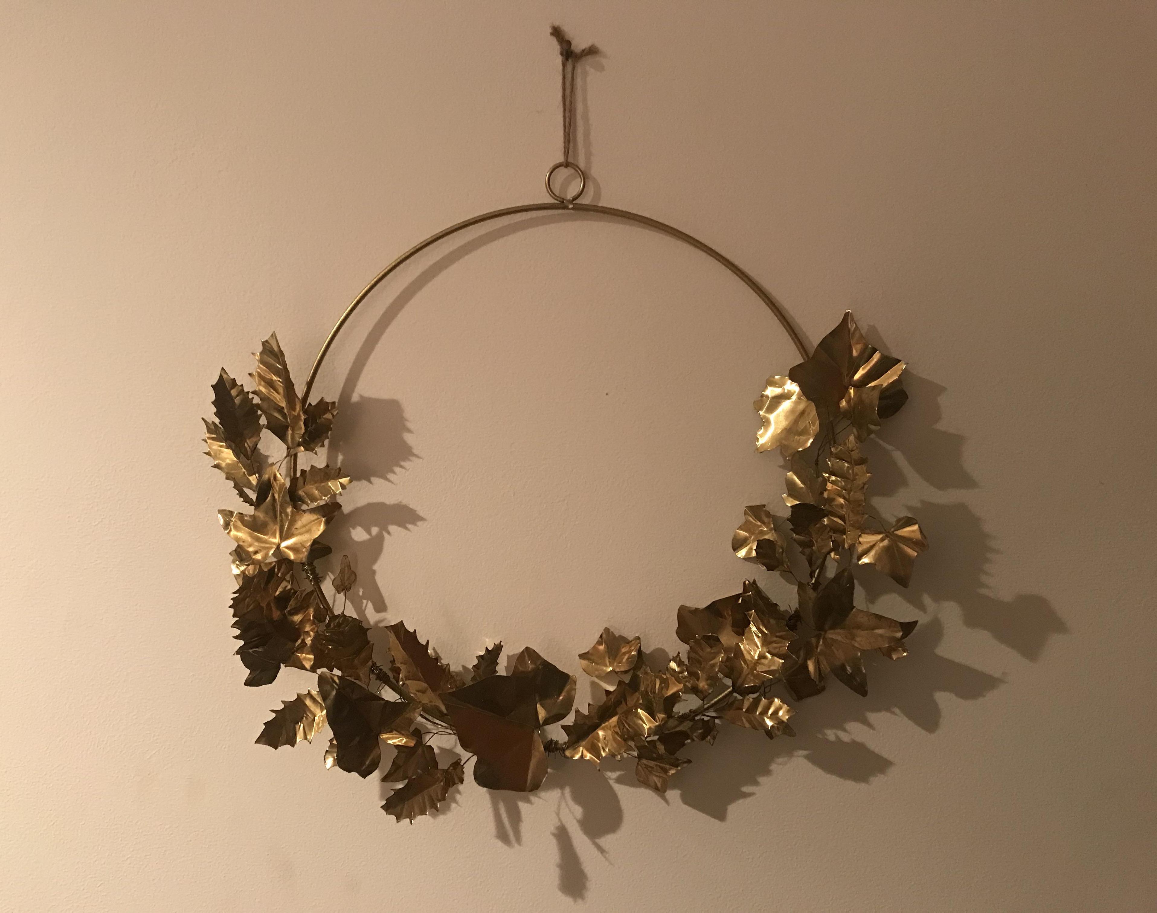 Brass Metal Christmas Wreath