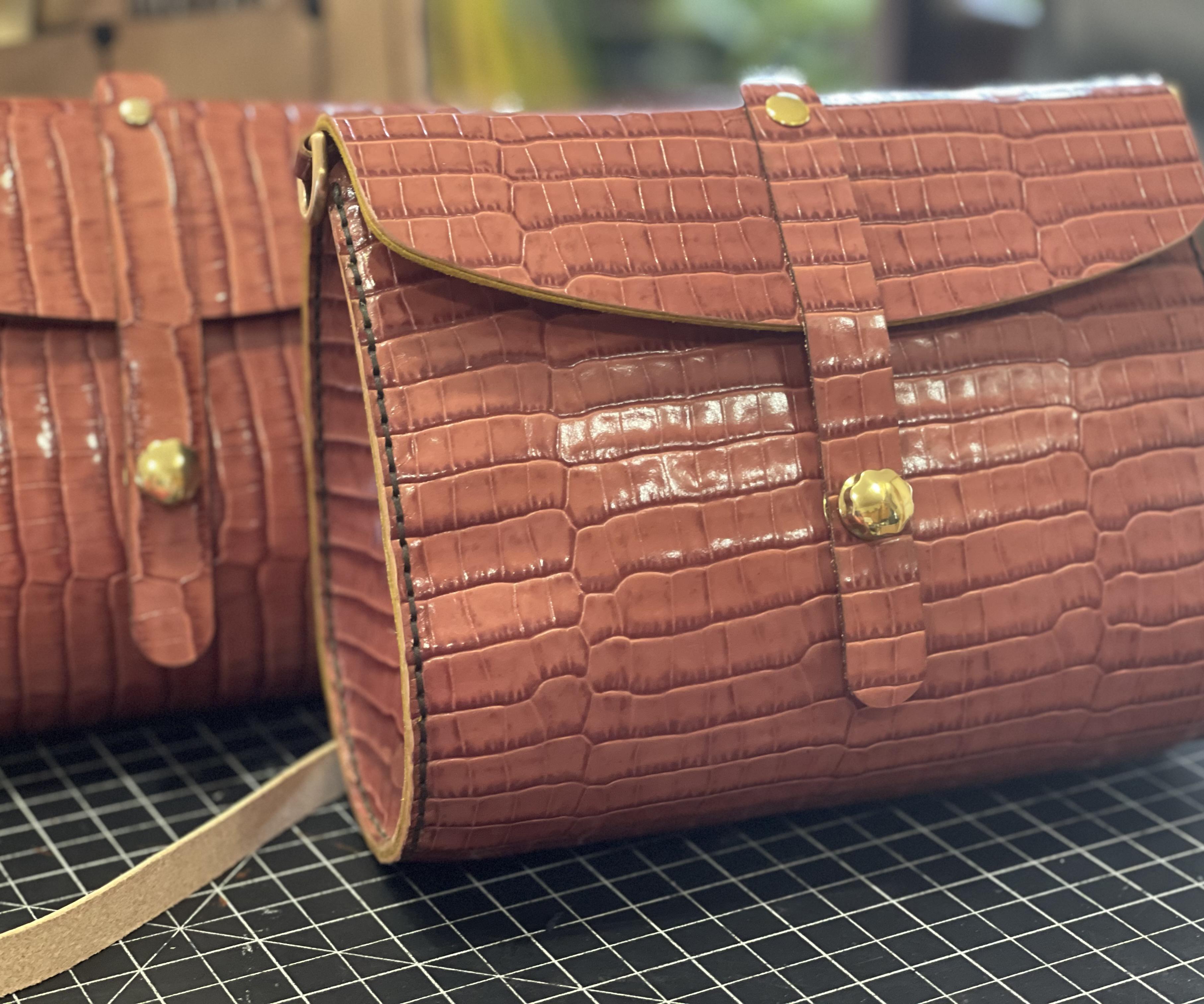 Gator Embossed Leather Purse