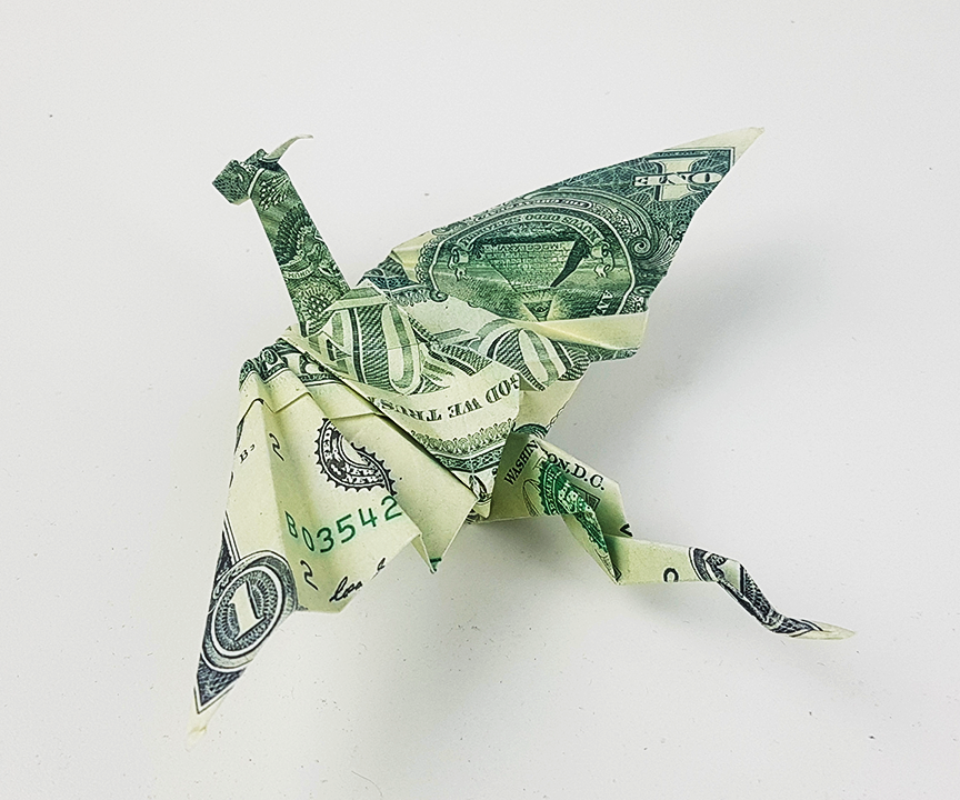 Money Origami Dollar Dragon Tutorial - How to make a dragon from 3 dollar bills