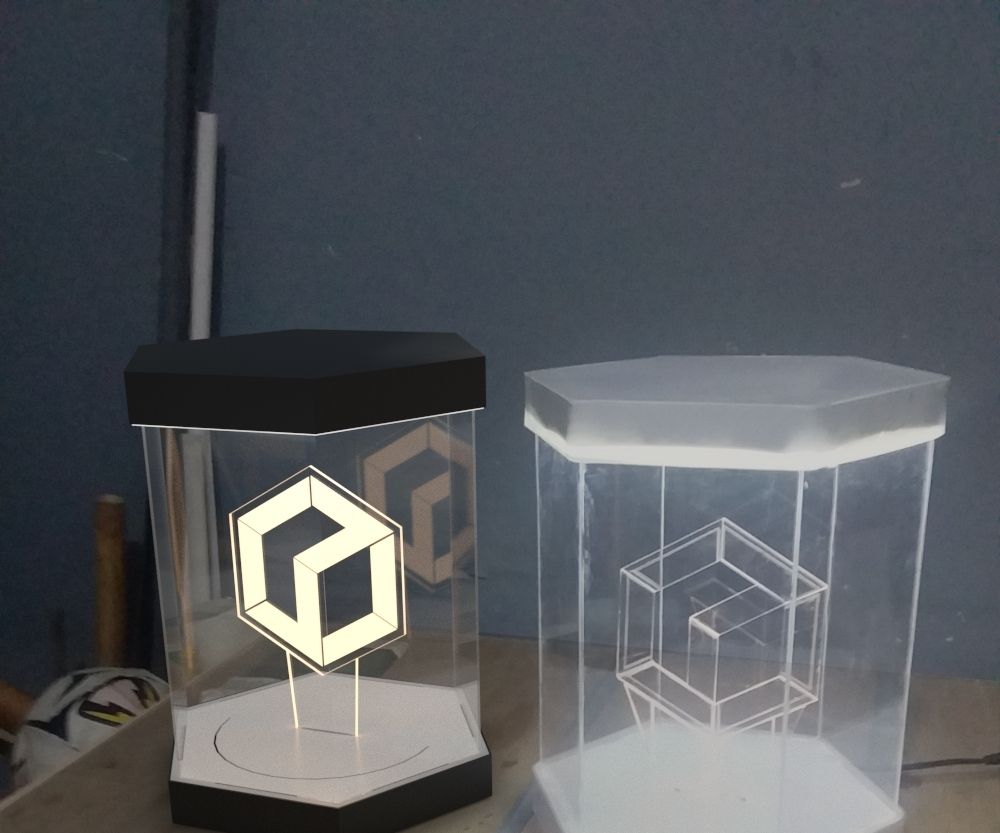 Glow K3D 2.0 Logo in Glowing Hexagon Case