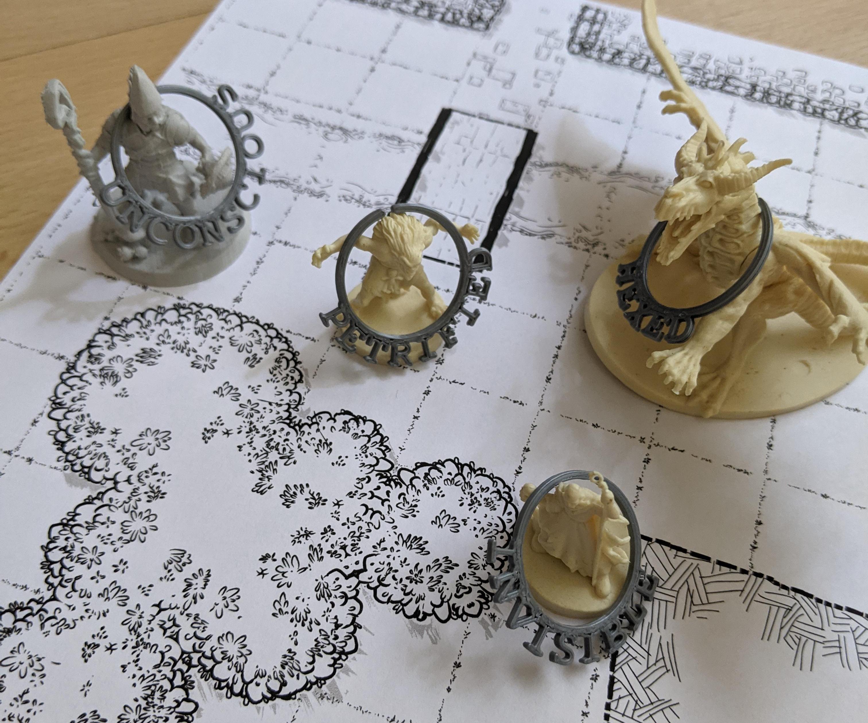 3D Printed D&D Condition Rings