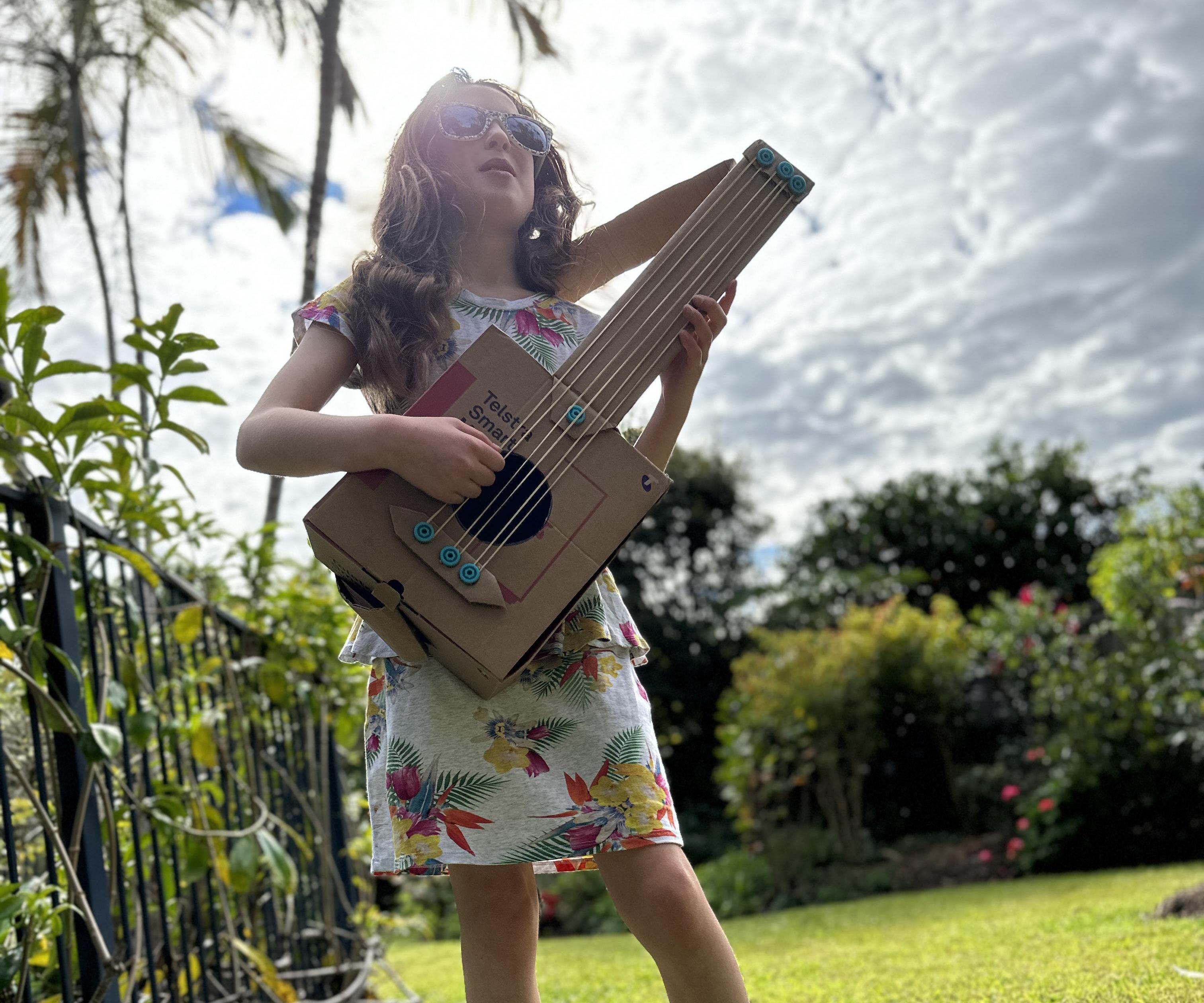 Cardboard Box Guitar Musical Instrument