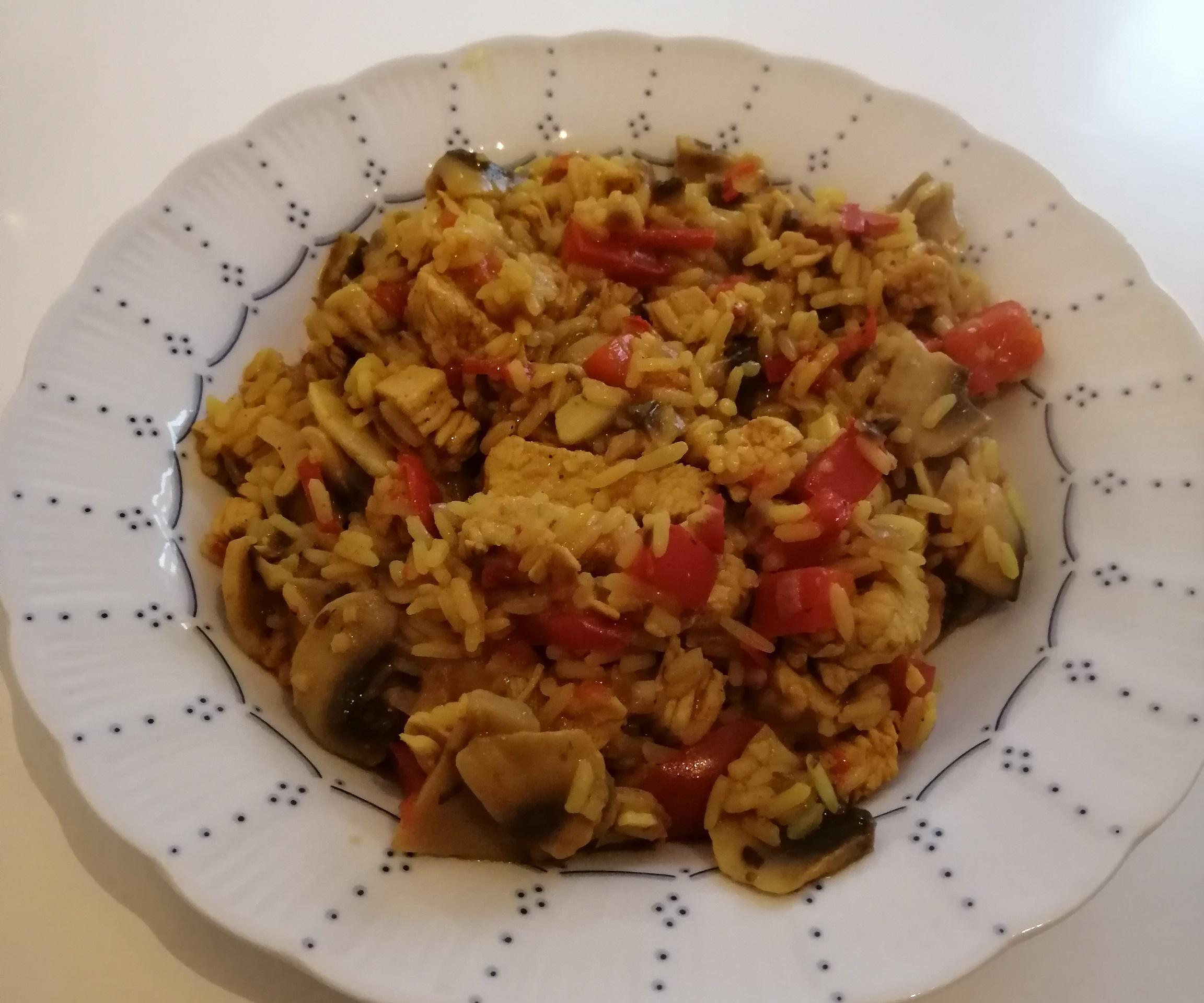 Chicken with rice and vegetables