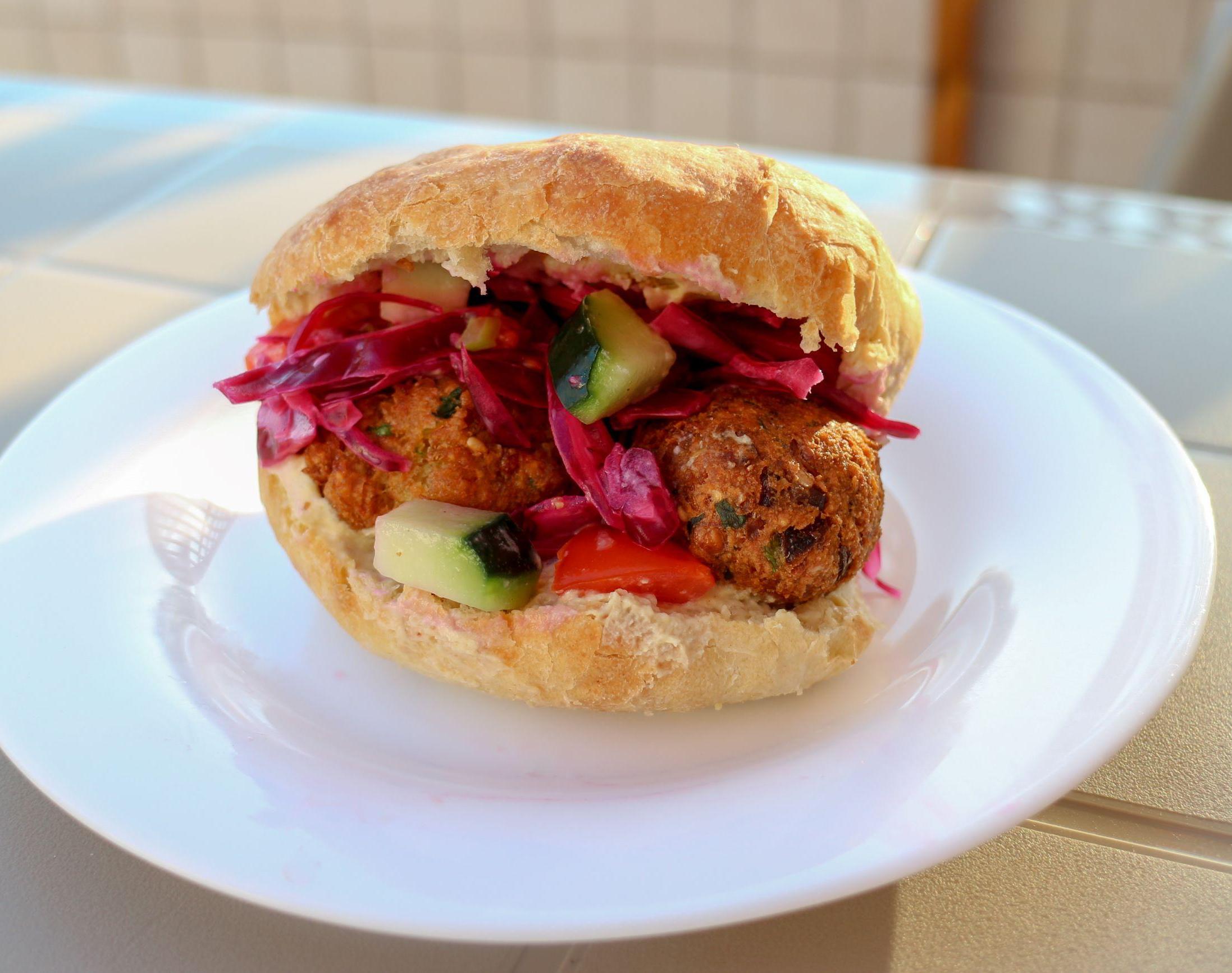 Homemade Falafel in Fresh Pita Bread