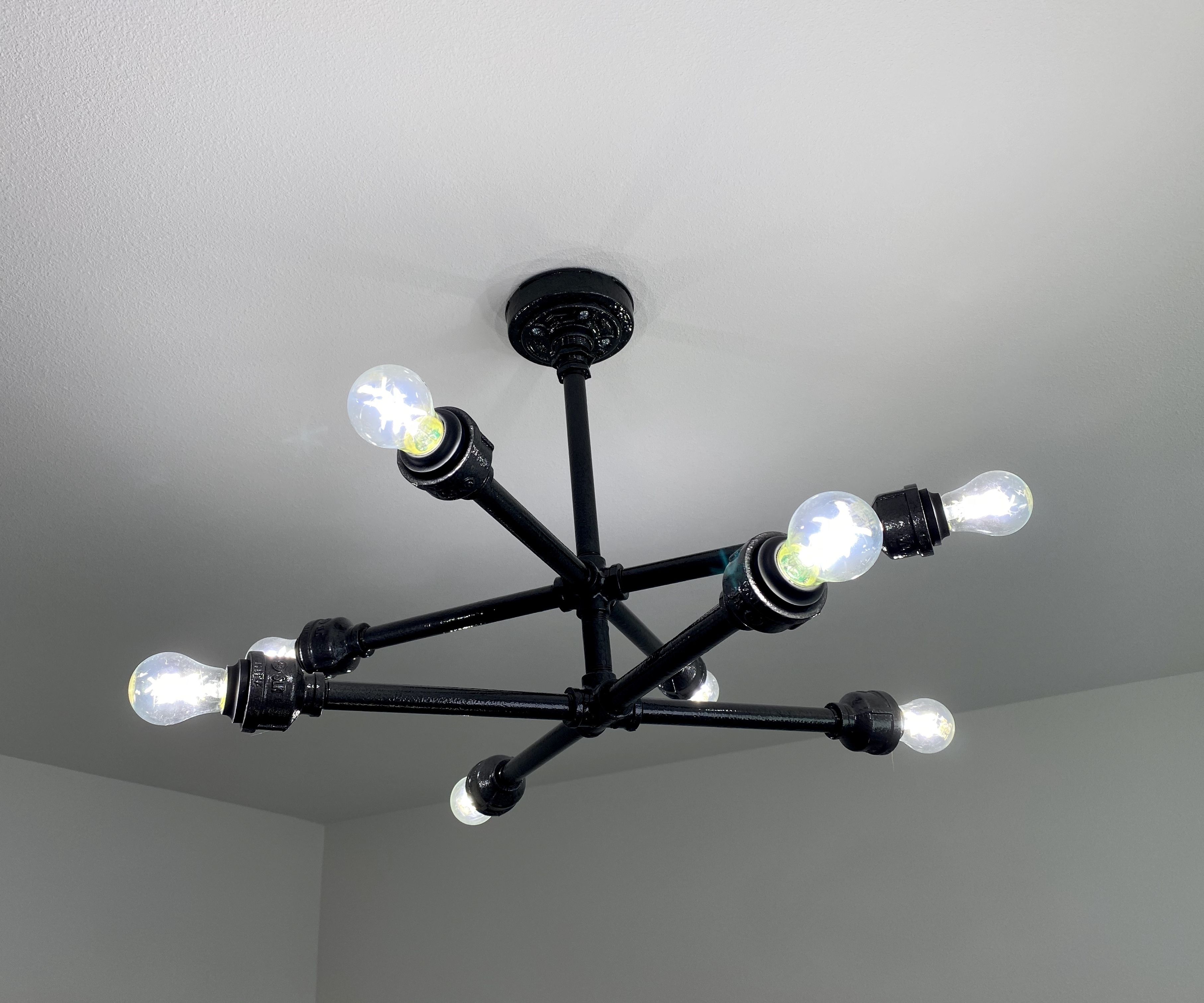 Black Pipe Ceiling Light