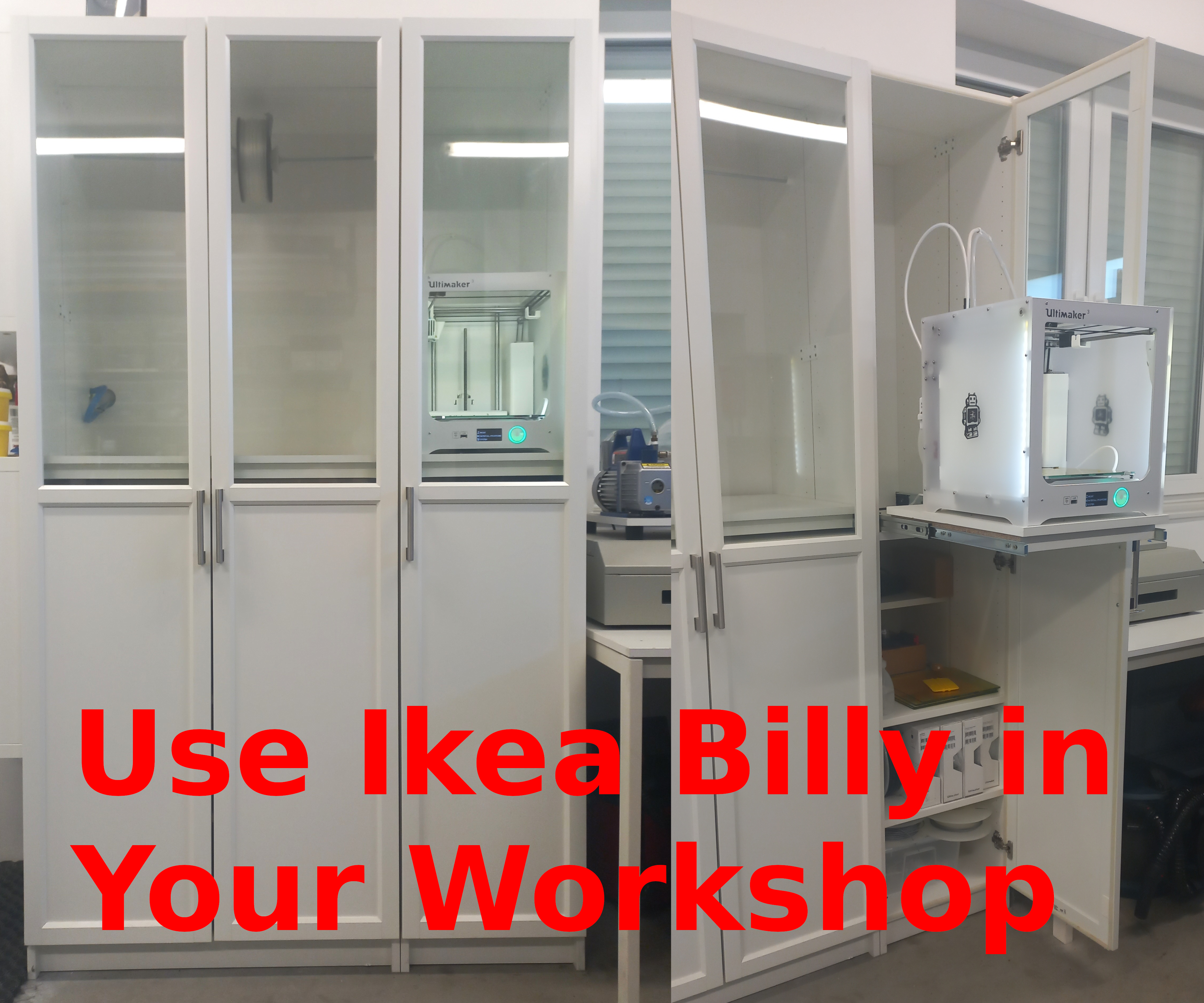 Use Ikea Billy Bookcases As a 3D Printing Cabinet