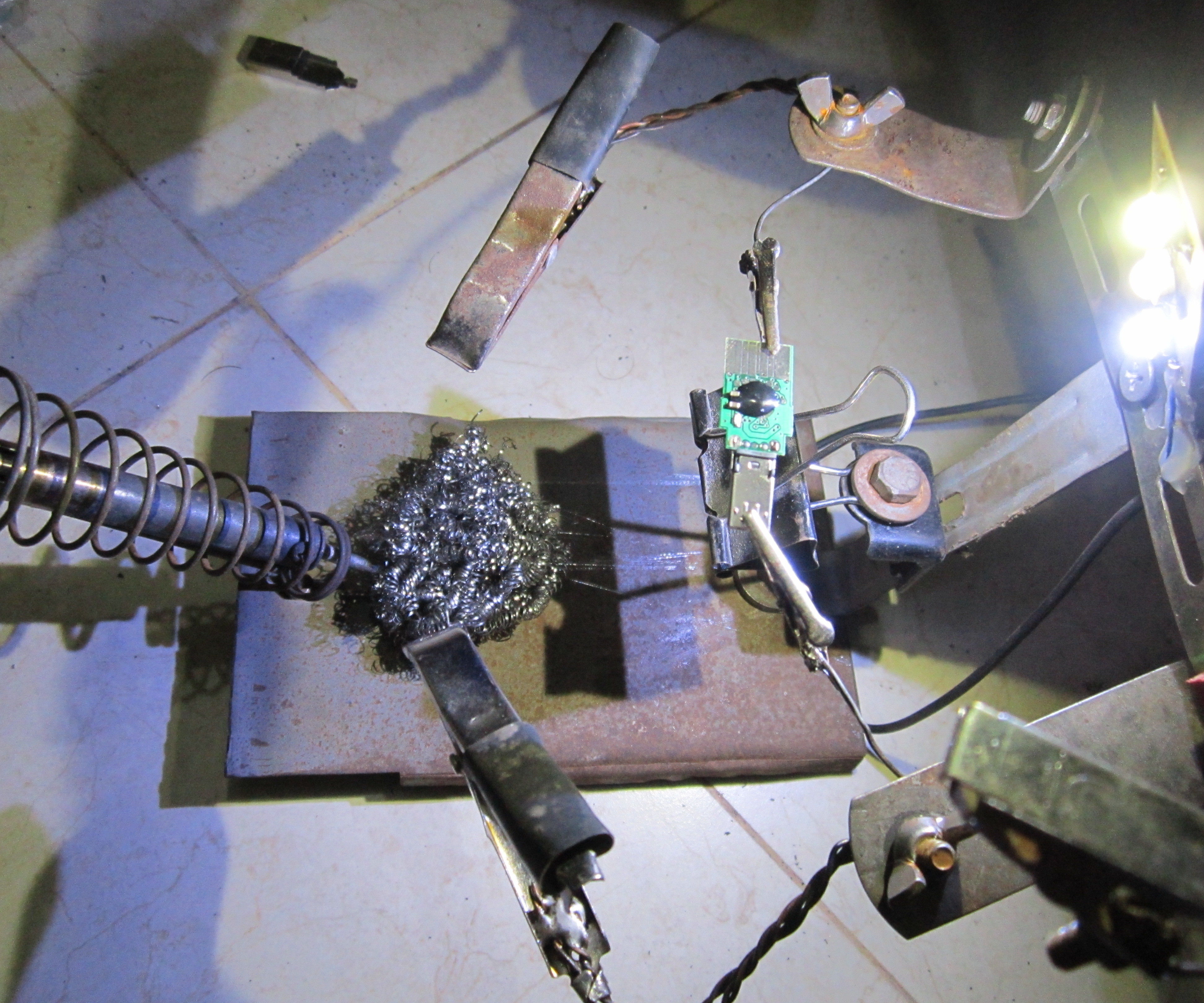 DIY Helping Hand with LED lights and Iron holder