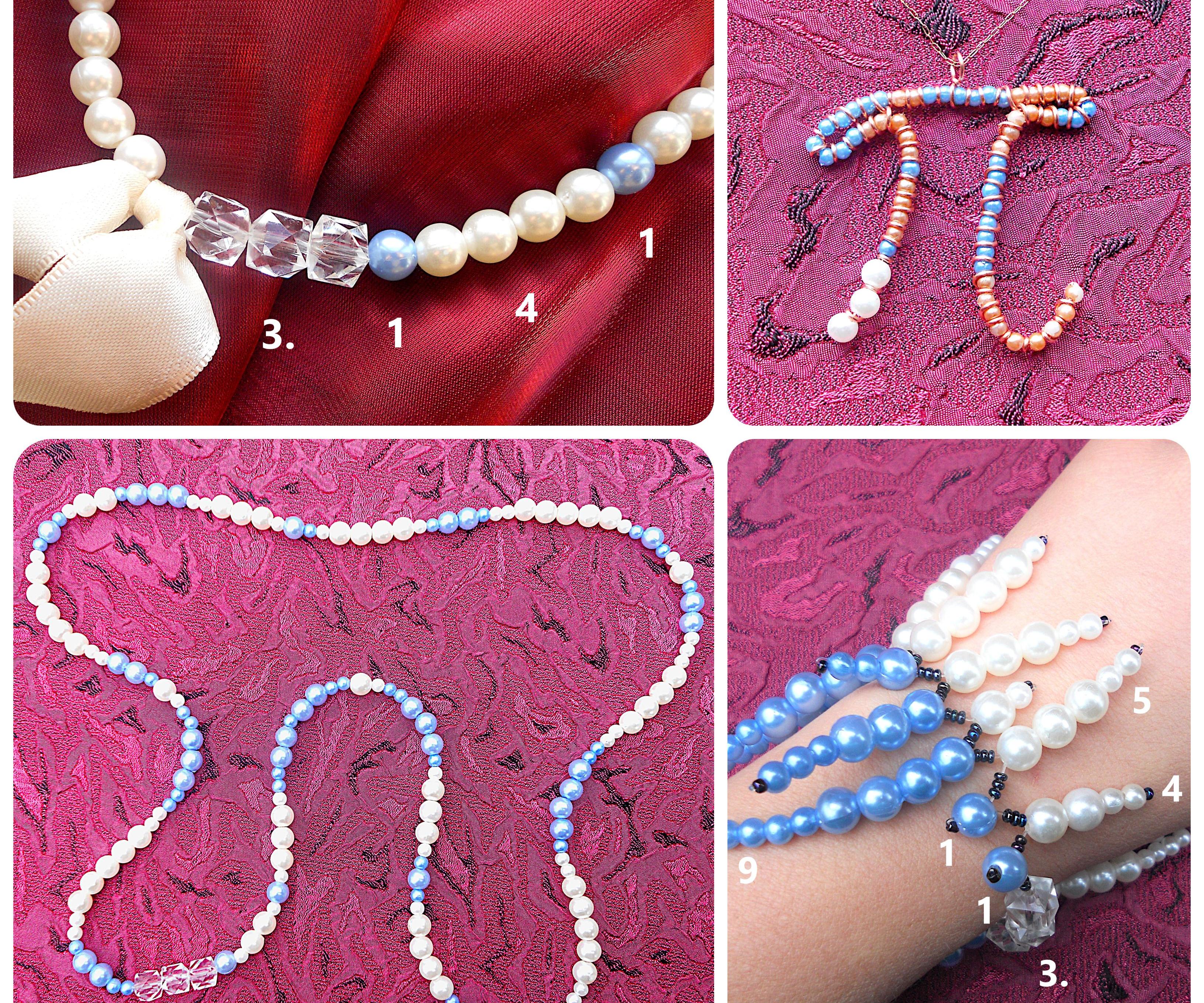 Pi-Beaded Jewelry: Necklace, Bracelet and Pendant