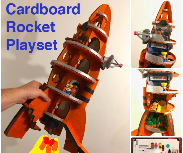 Rocket Playset - Made From Used Cardboard Boxes