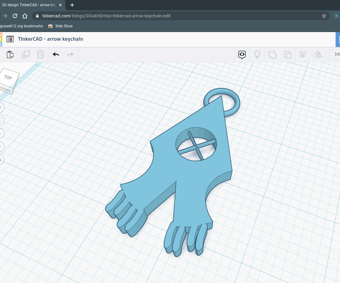 TinkerCAD Arrow Keychain