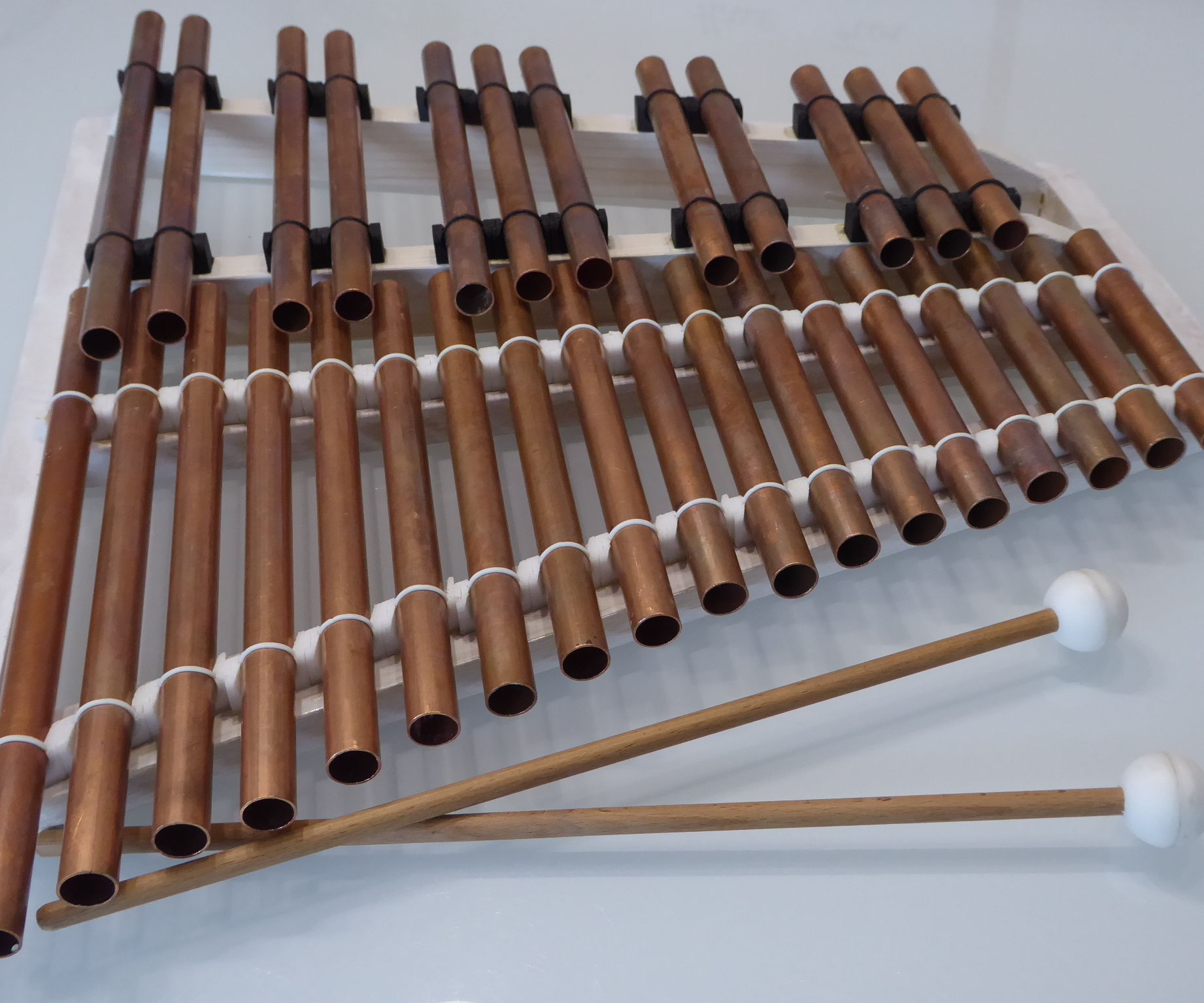 Tubaphone on 3D Printed Frame