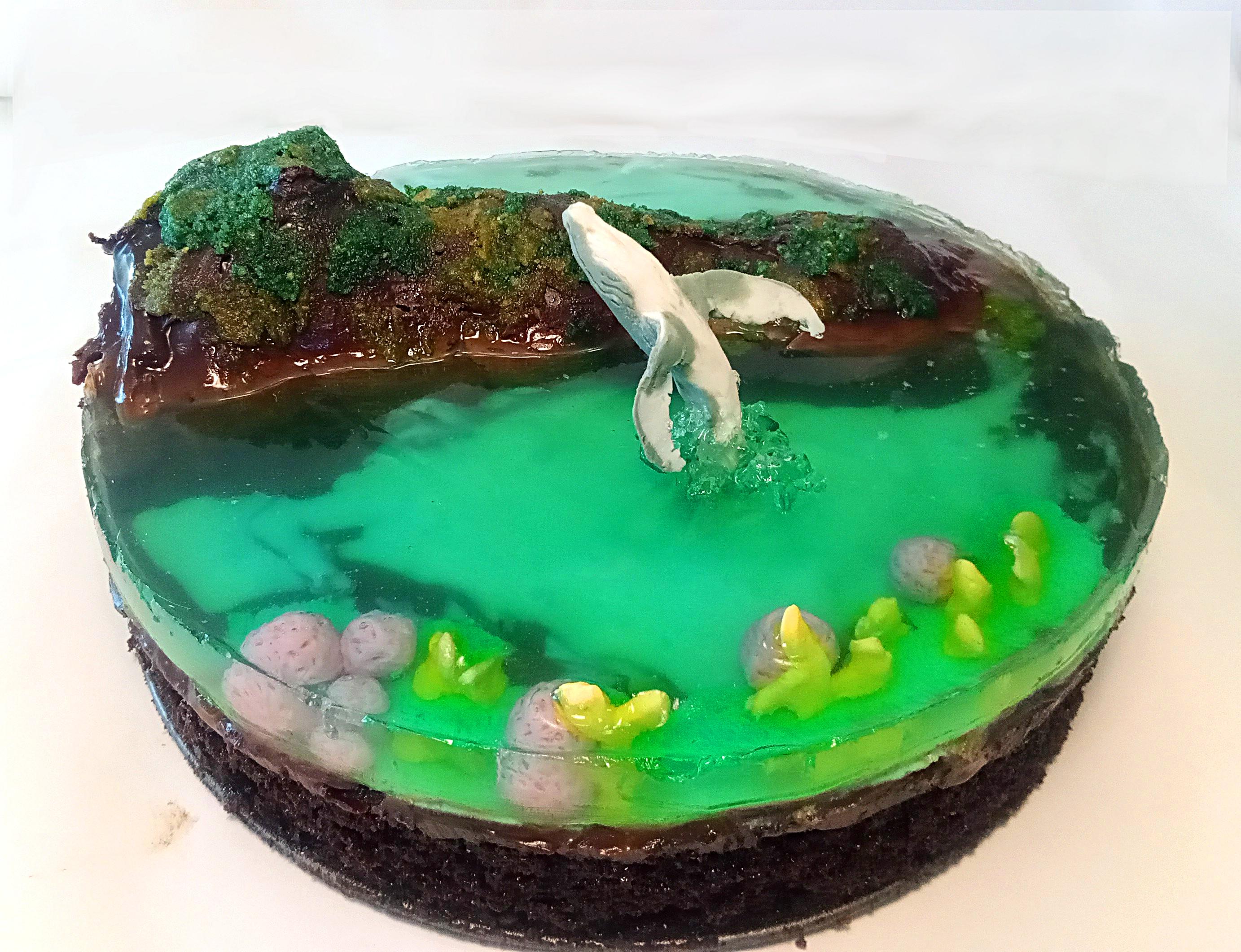 Island Cake Tutorial; Breached Whale With Island