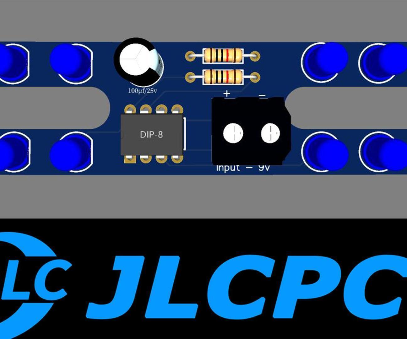 NE-555 Make LED Flashlight Circuit
